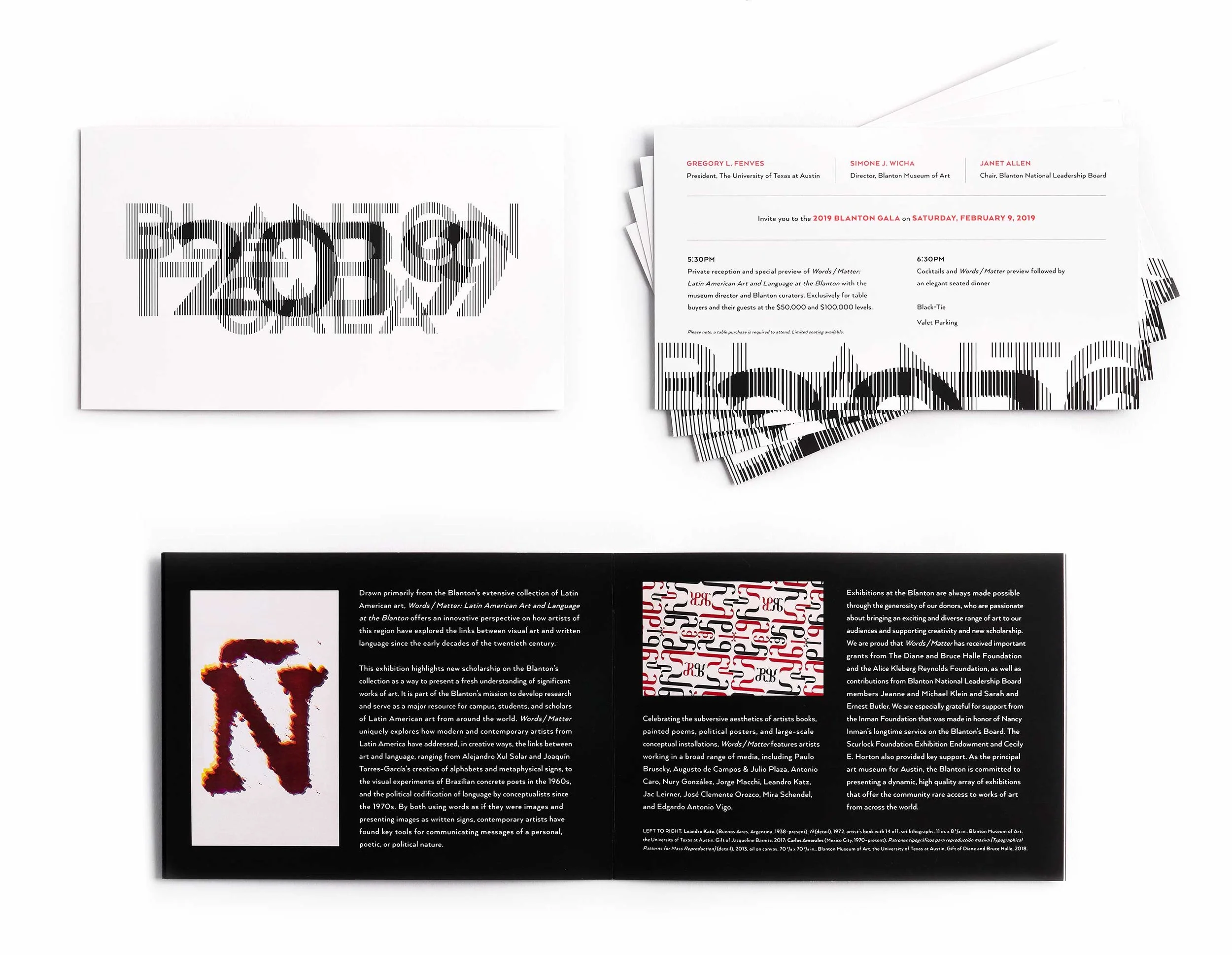 French Fox Design: Blanton Museum of Art 2019 Gala, Printed Scanomation Invitation Cards & Program Interior