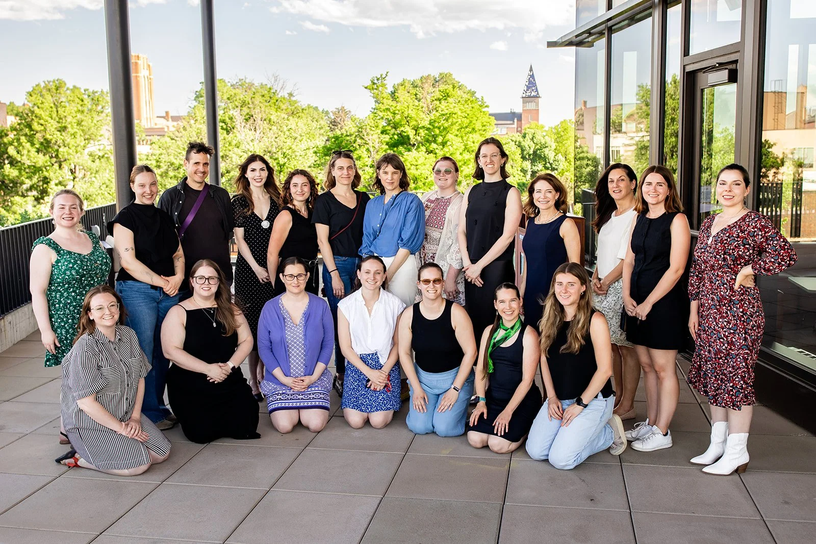 a group of interns take a photos at university of denver