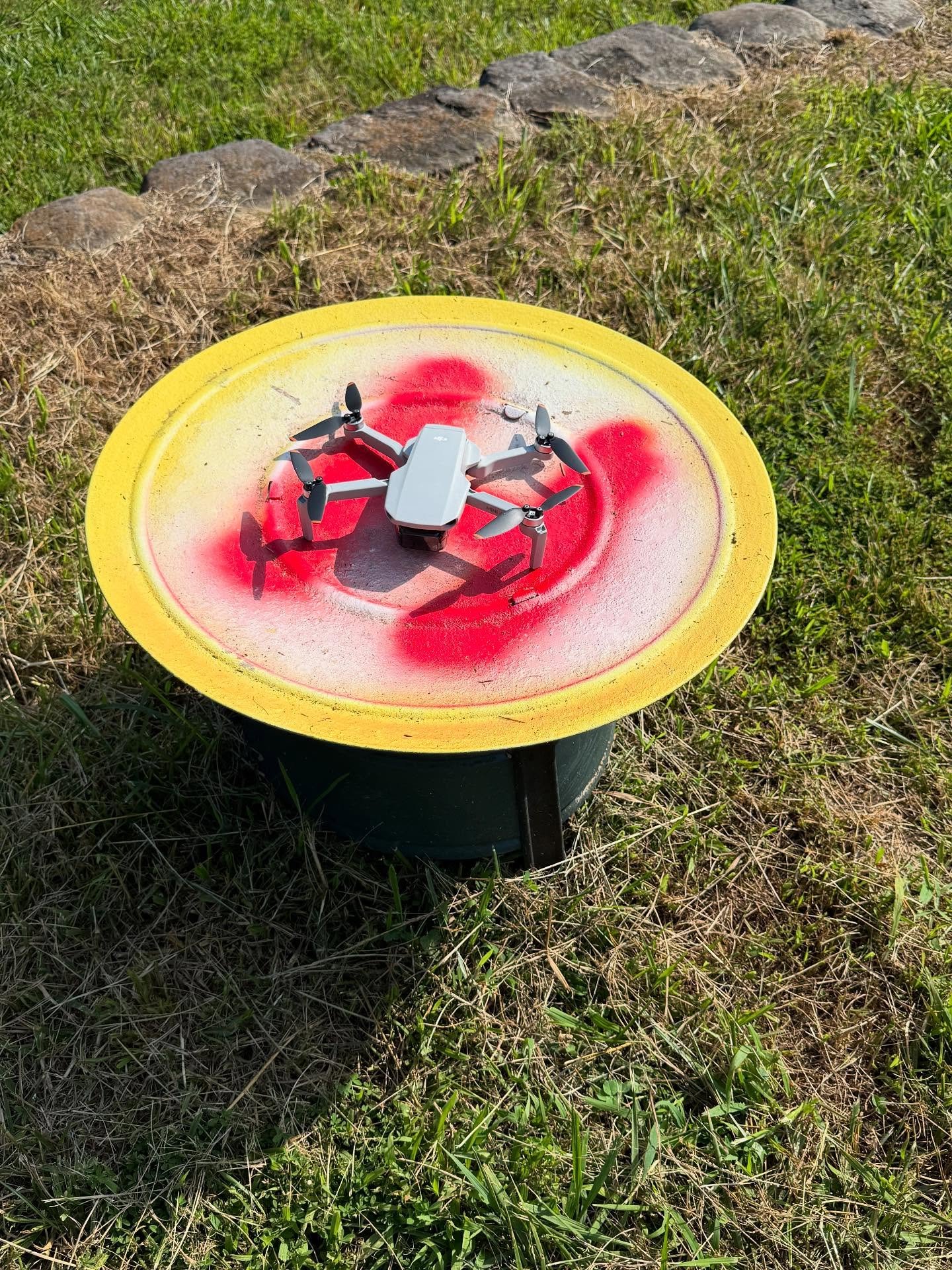 One of our drones, know by the team as Jerry, successfully returned to its landing pad after a practice flight!