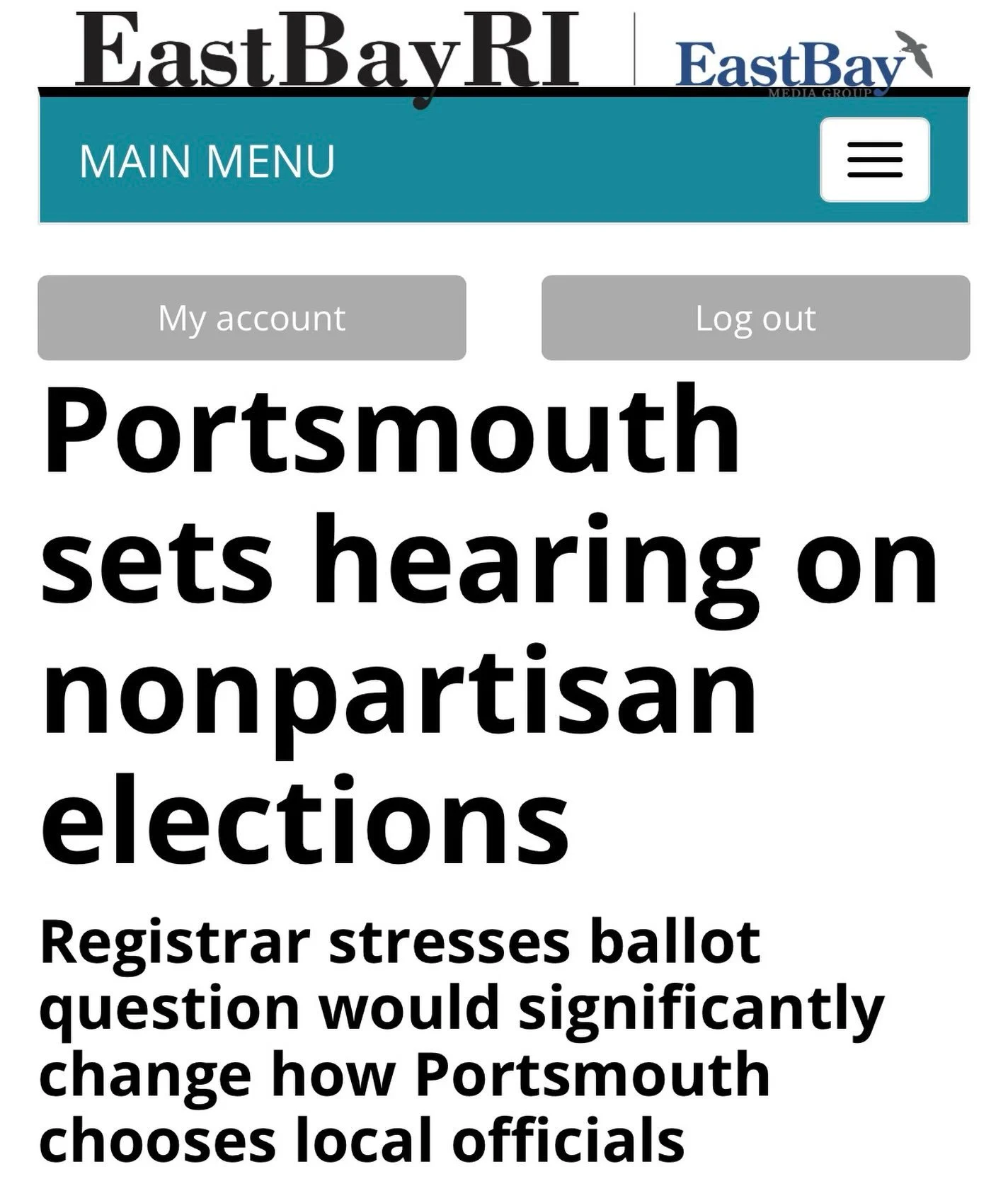 🚨 Mark your calendars for this important election conversation. 

The current Portsmouth Town Council is seeking to dramatically change local elections. 
Ballot question #7 on your November 2026 ballot would change the Town Charter to &ldquo;remove 