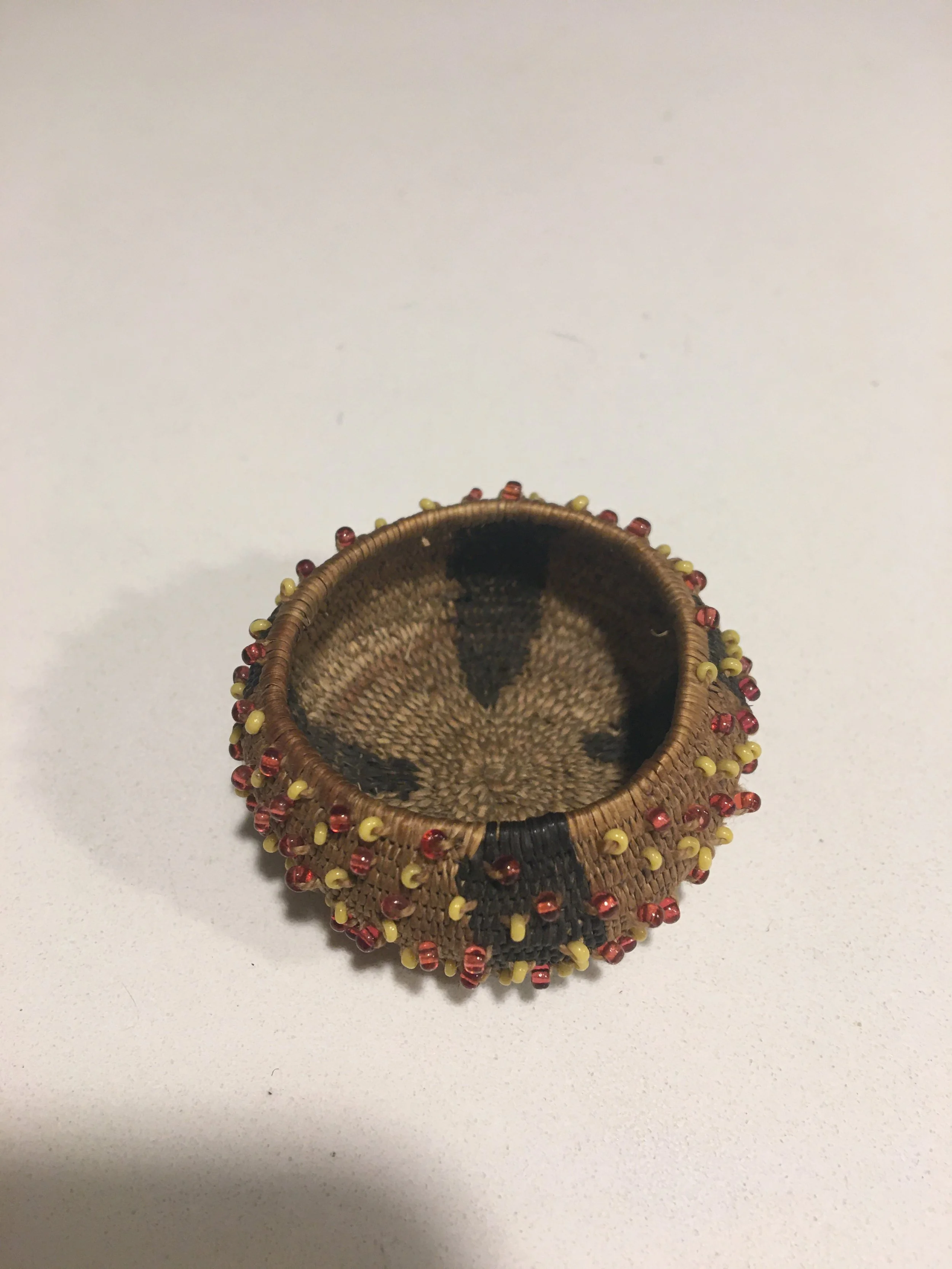 21  Pomo mini beaded basket  1950