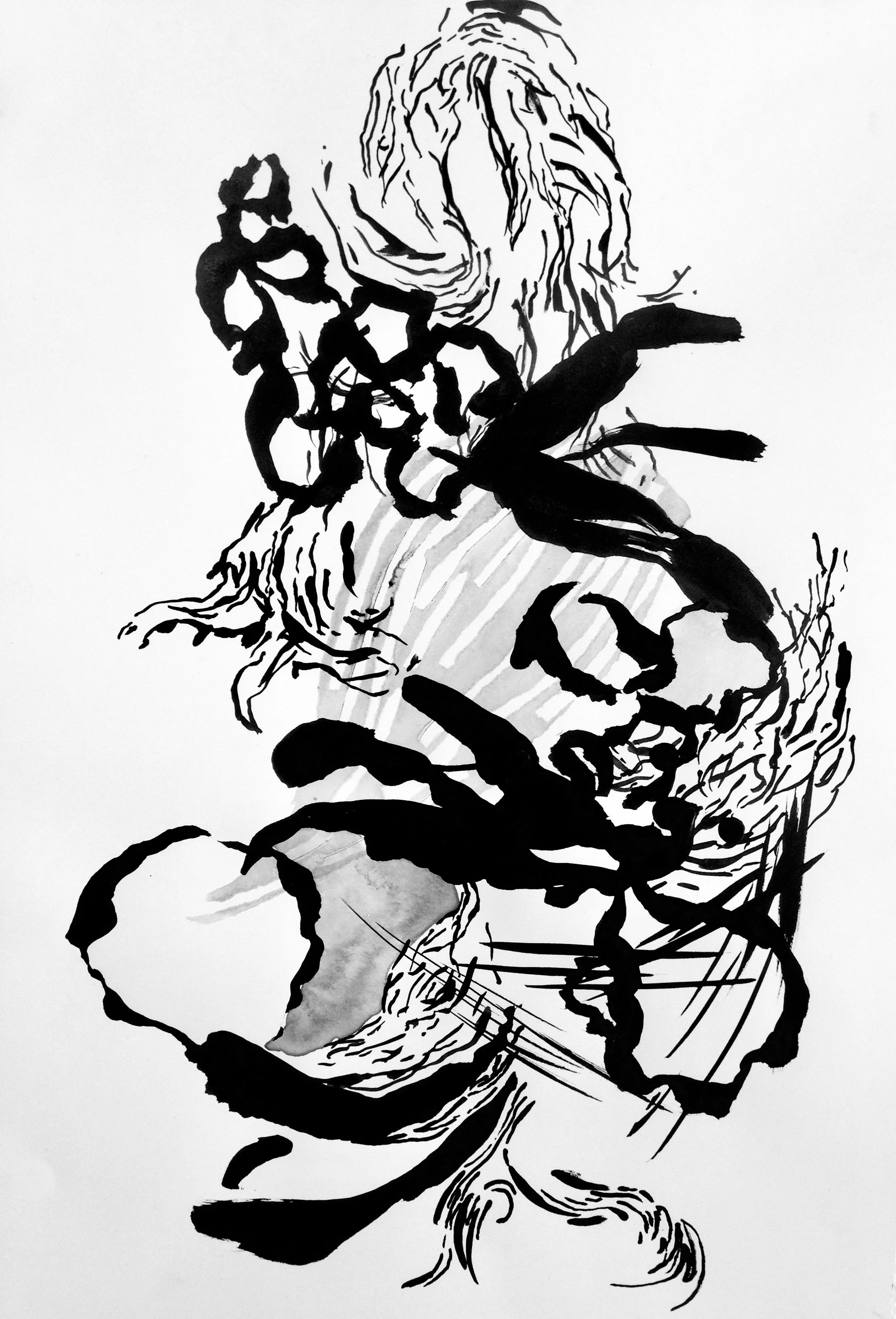 "No Title", India Ink 18" X  10"