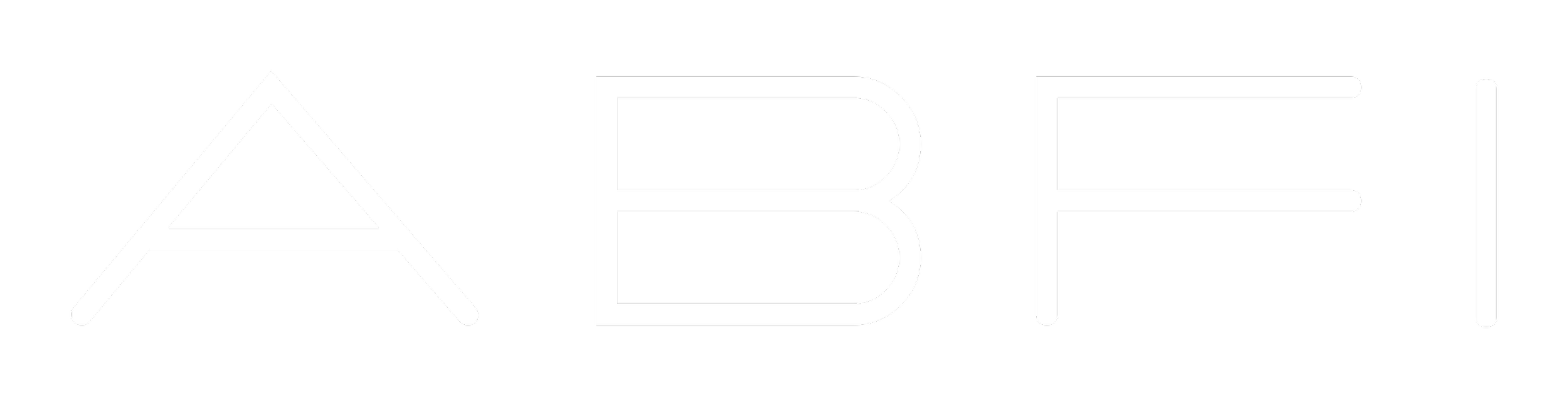 Black background with the word ABE in large white outline letters.