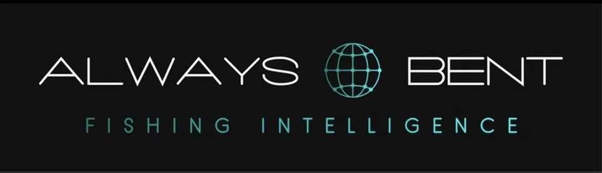 Logo with text 'Always Bent' and a globe icon, followed by 'Fishing Intelligence' on a black background.
