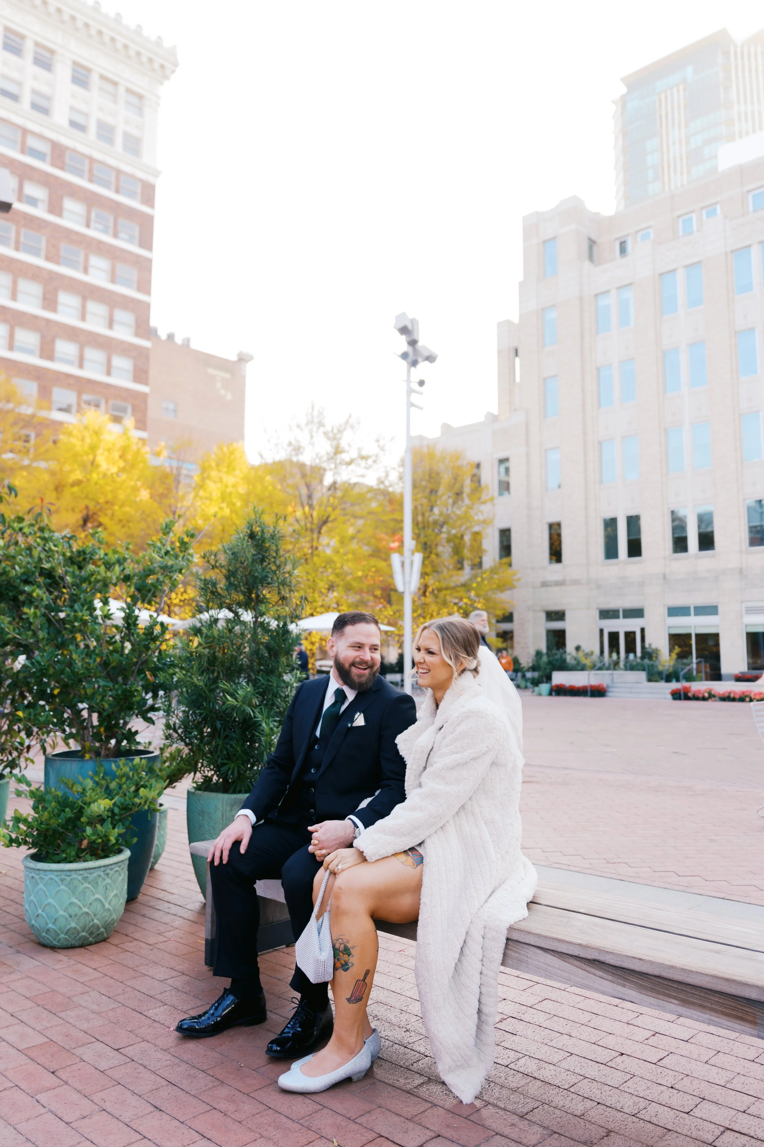 Wedding portraits in Sundance Square Fort Worth