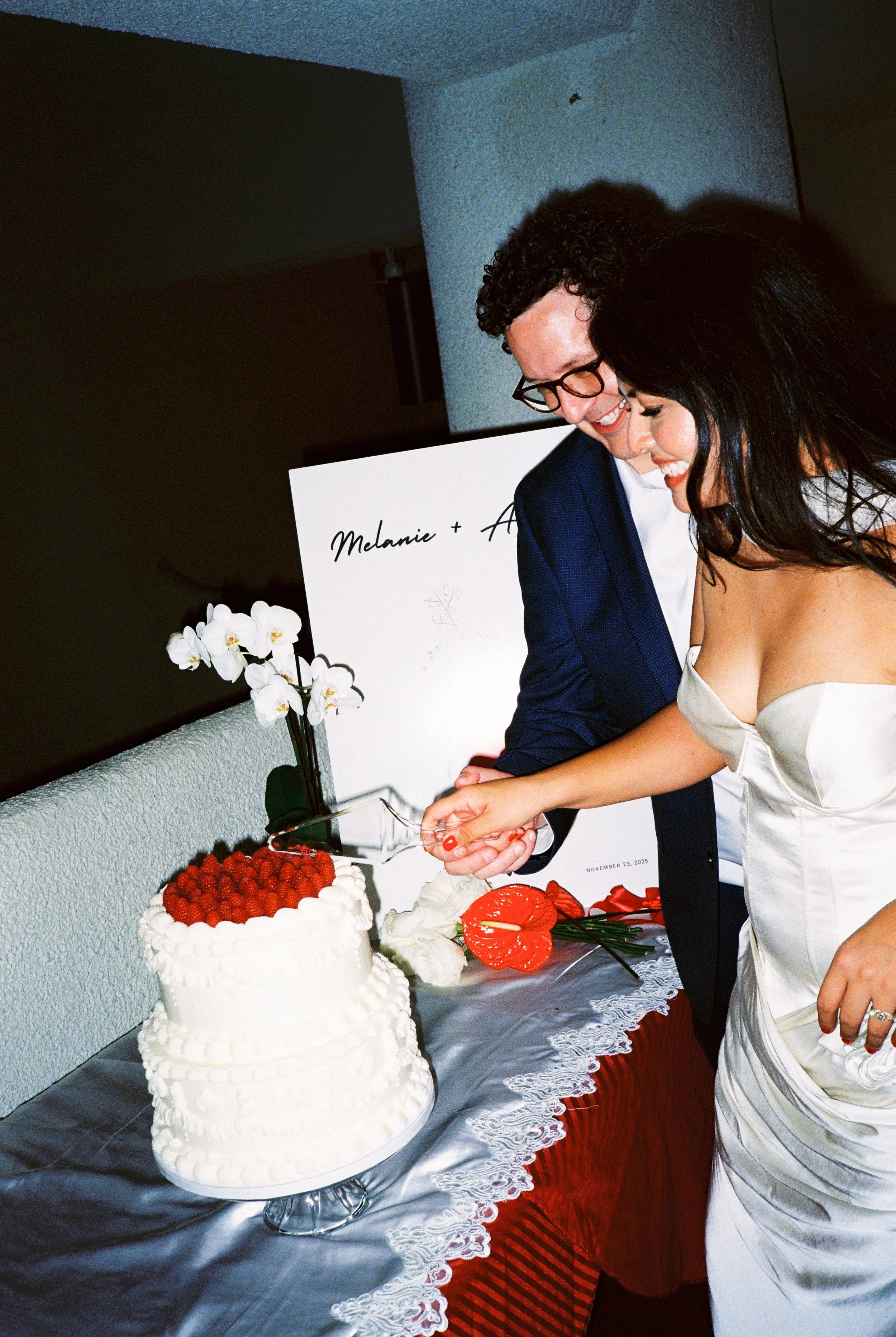 Intimate wedding photography on film at Texas Theatre Dallas
