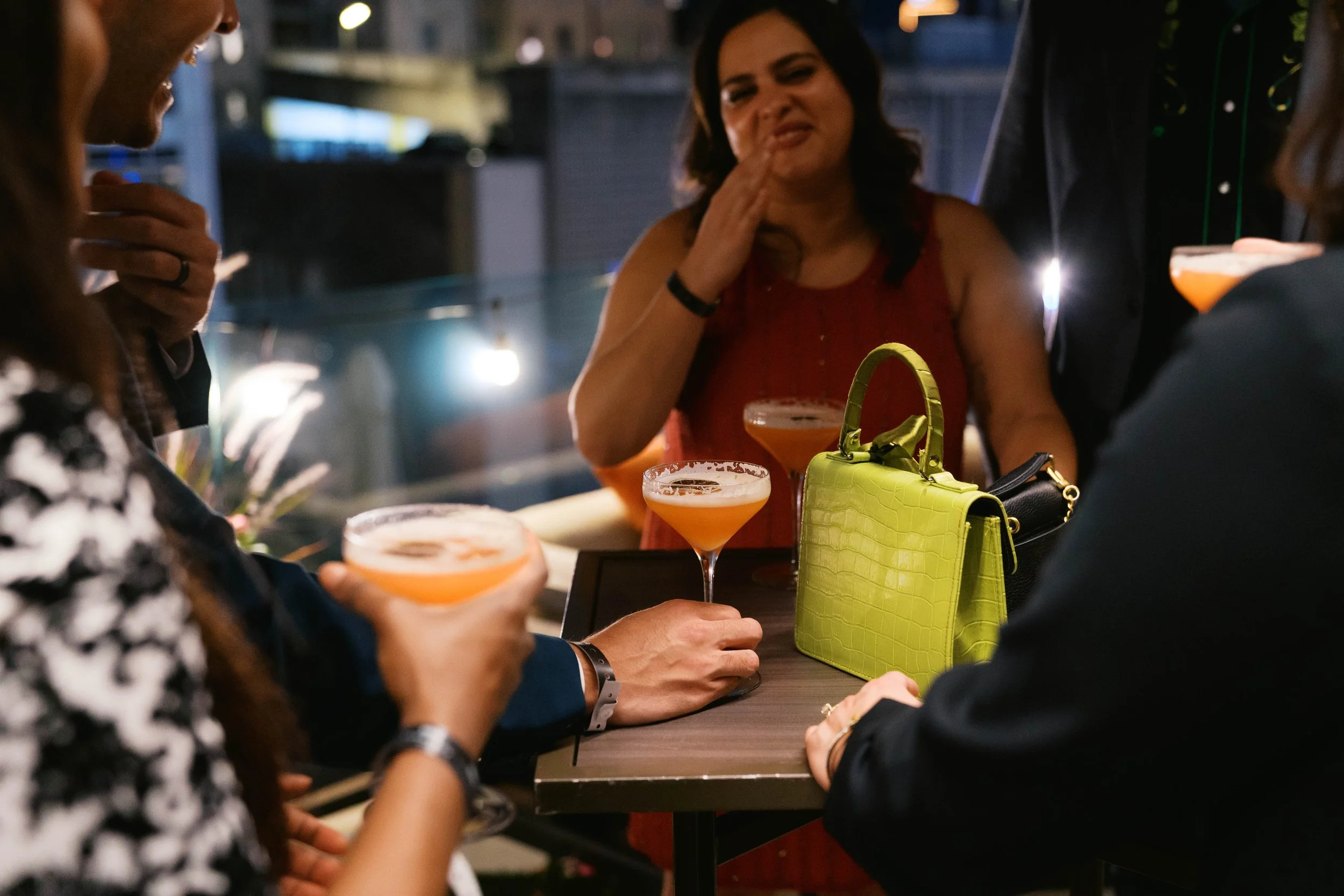 cocktails and table conversation at Catbird Dallas birthday event