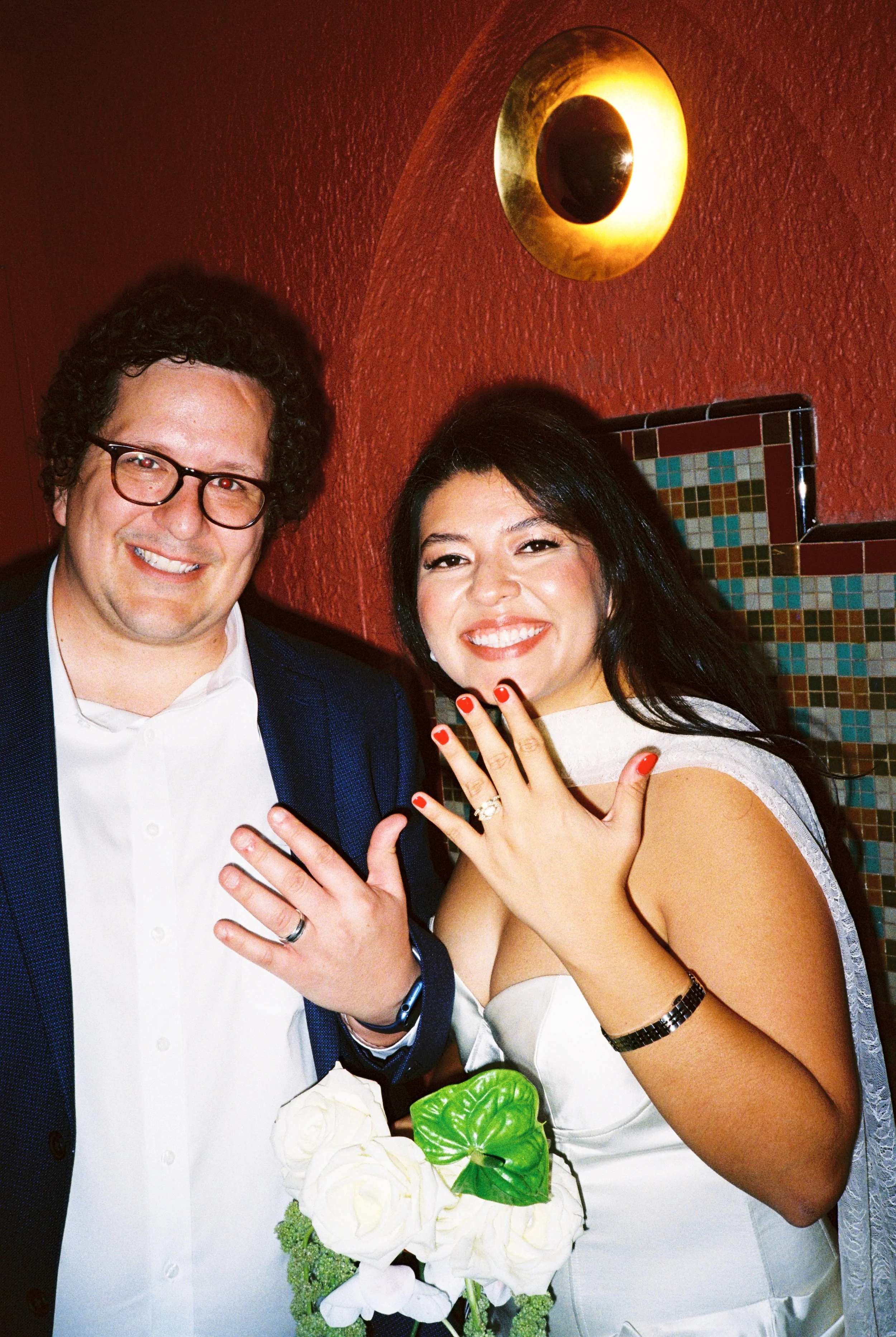 Intimate wedding photography on 35mm at Texas Theatre Dallas