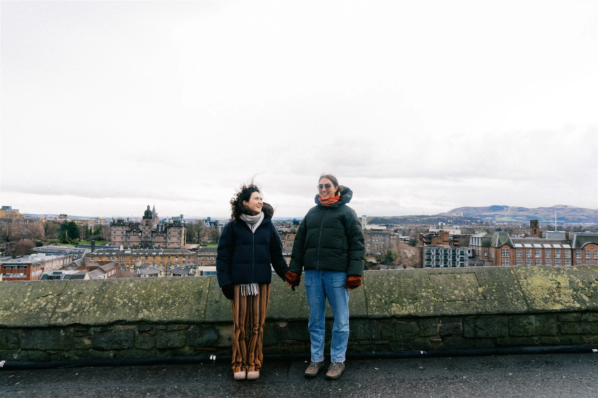 couple portrait overlooking Edinburgh Scotland travel lifestyle photography