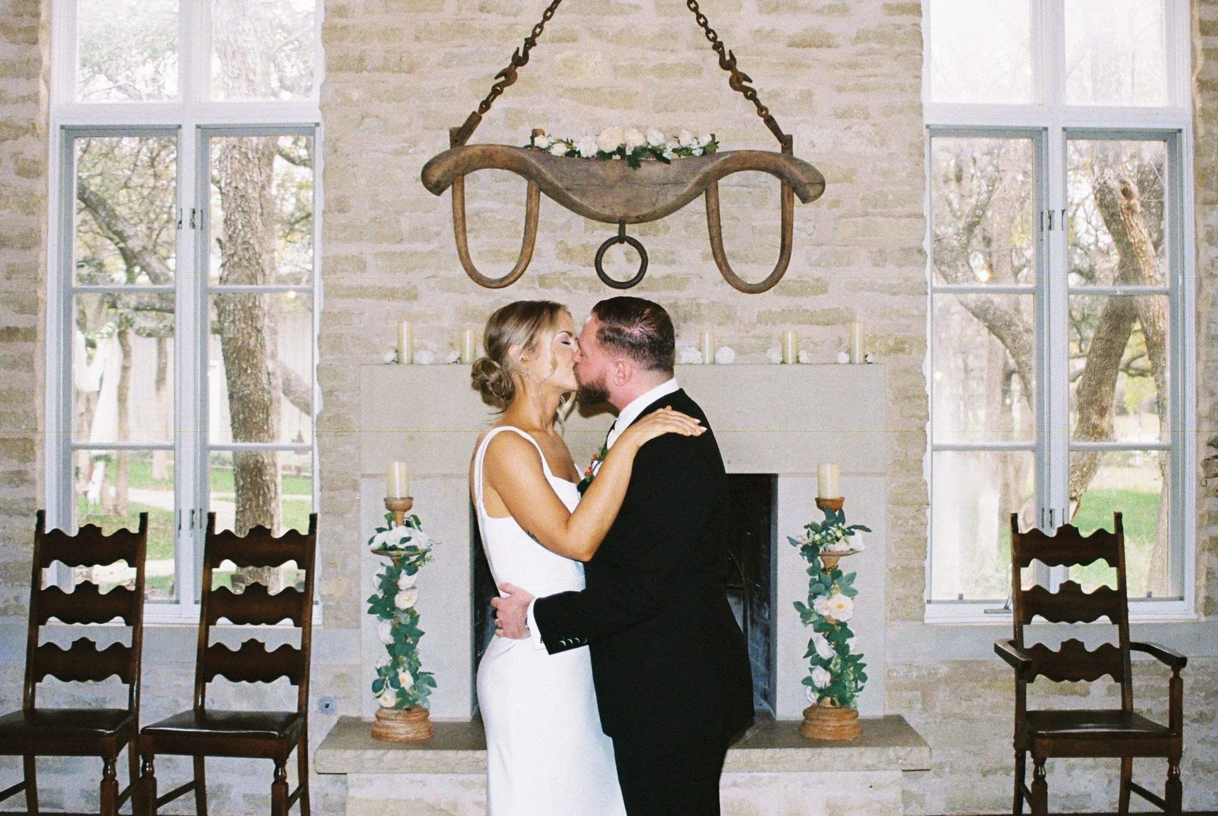 Intimate wedding ceremony on film at Heirloom Hideaway Fort Worth