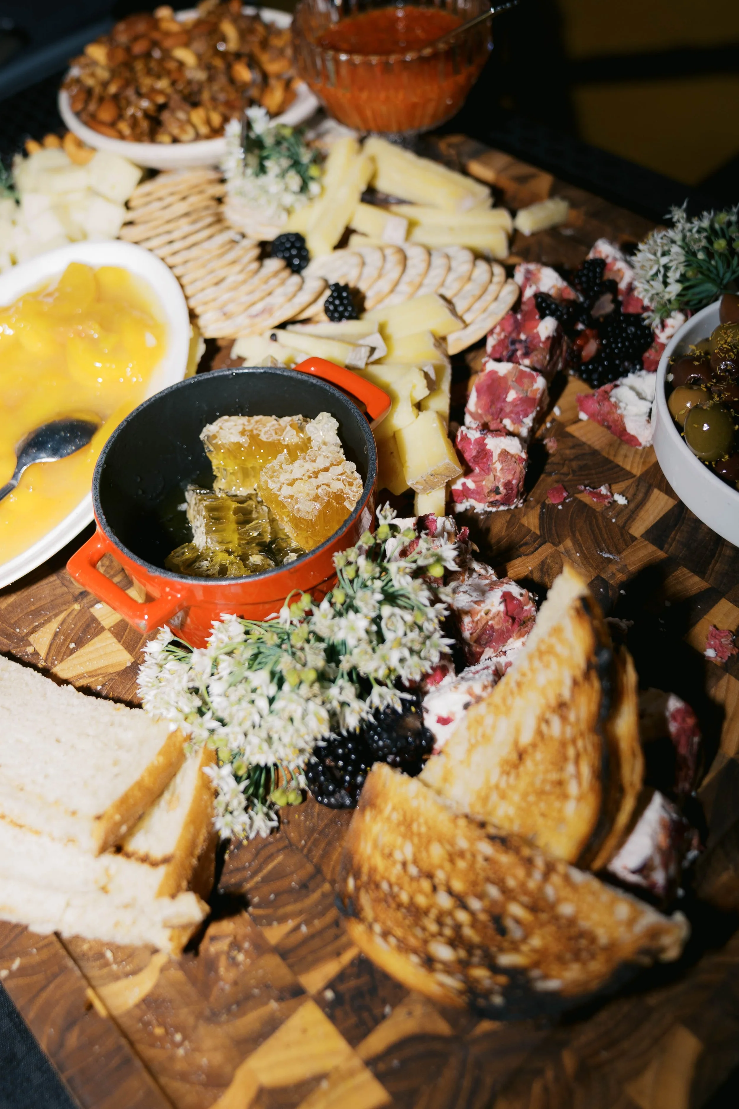 charcuterie board and appetizers at Catbird Dallas birthday dinner