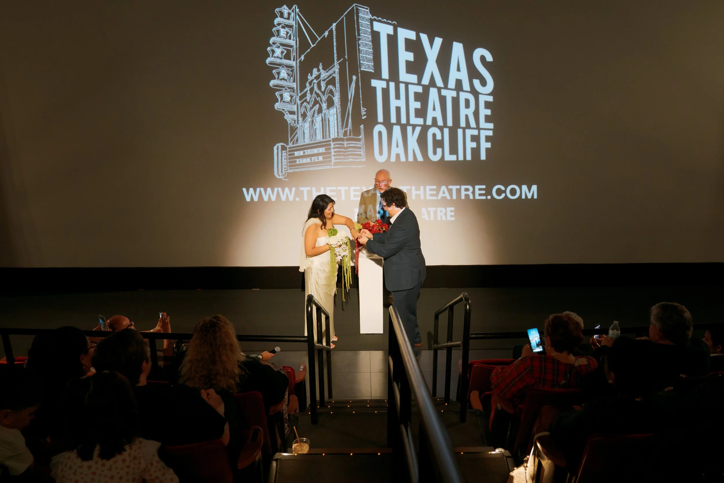 Intimate wedding photography at Texas Theatre Dallas