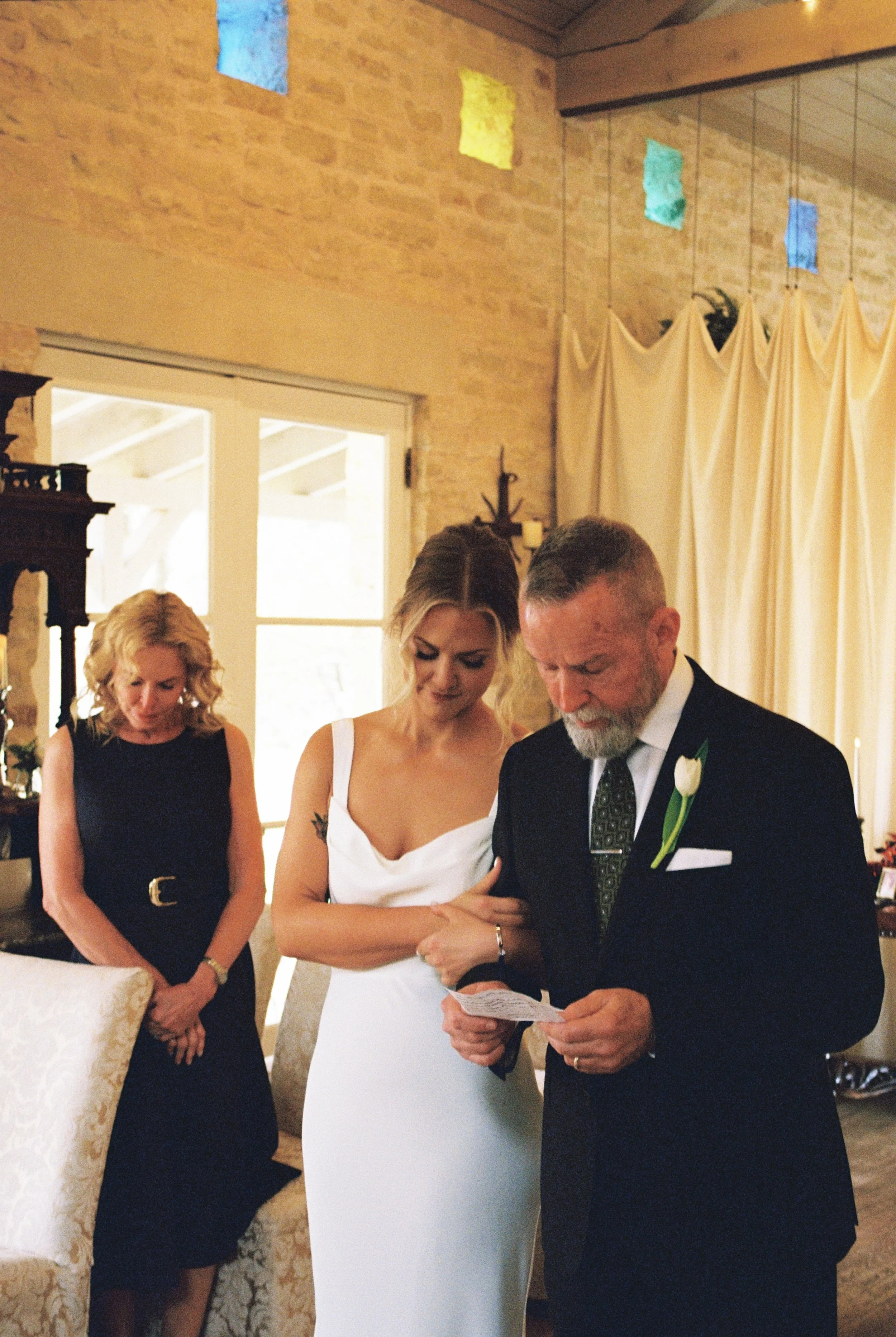 Intimate wedding ceremony on film at Heirloom Hideaway Fort Worth