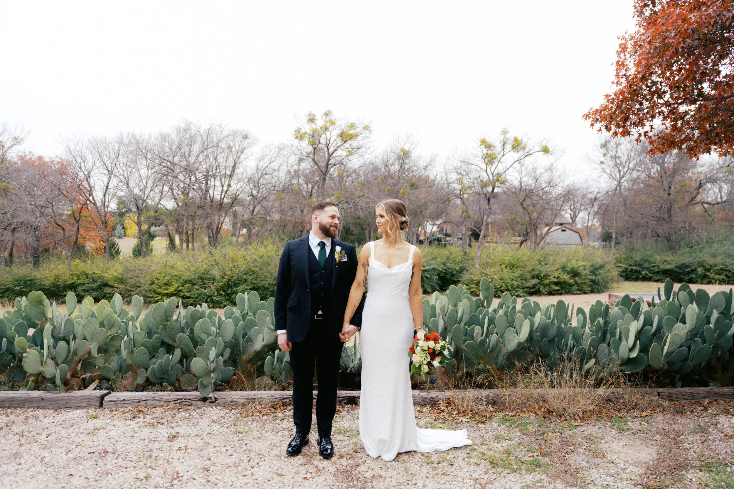 Winter elopement in Fort Wort, Texas on film and digital.