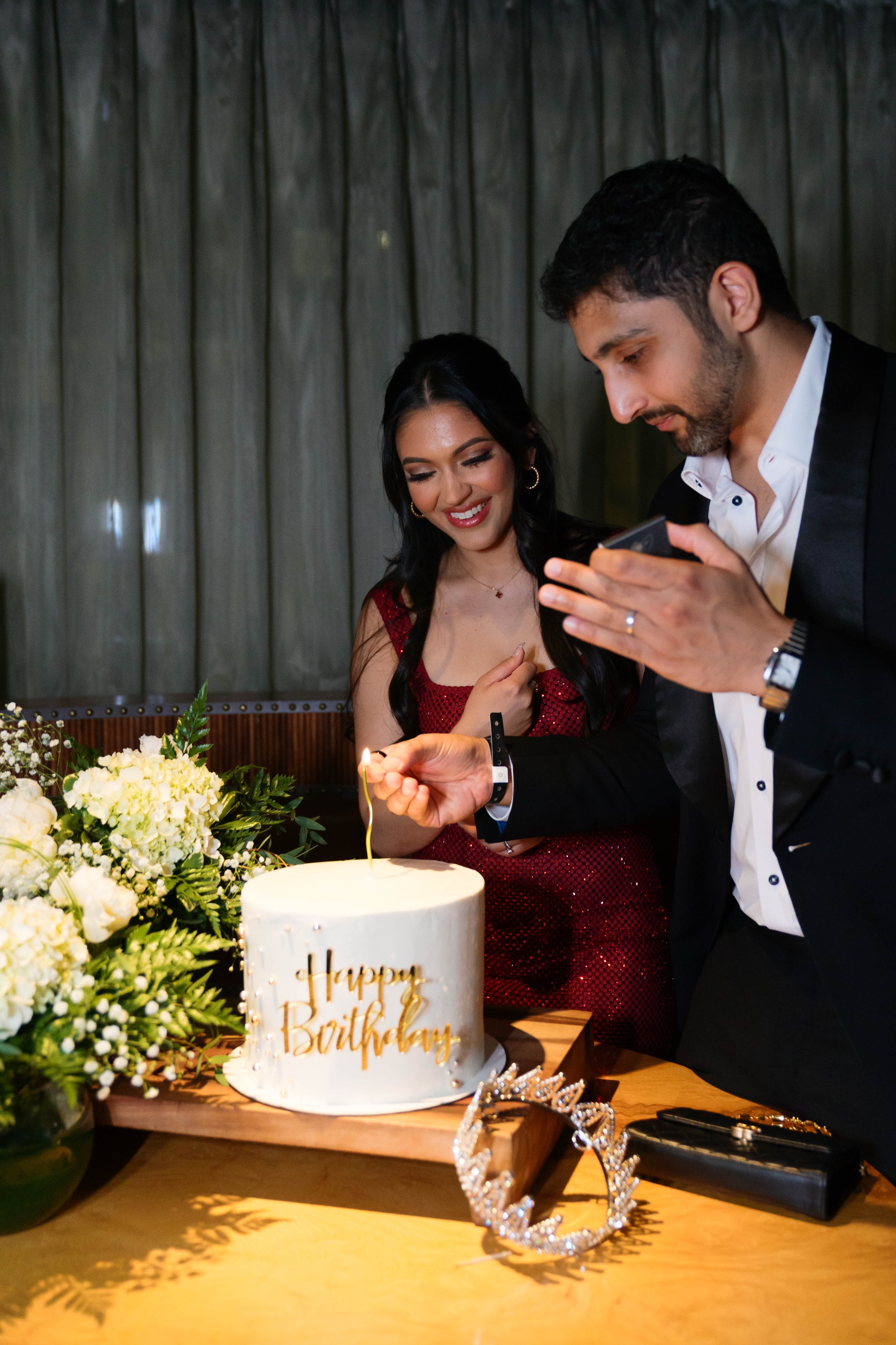 birthday candle moment at Catbird Dallas celebration