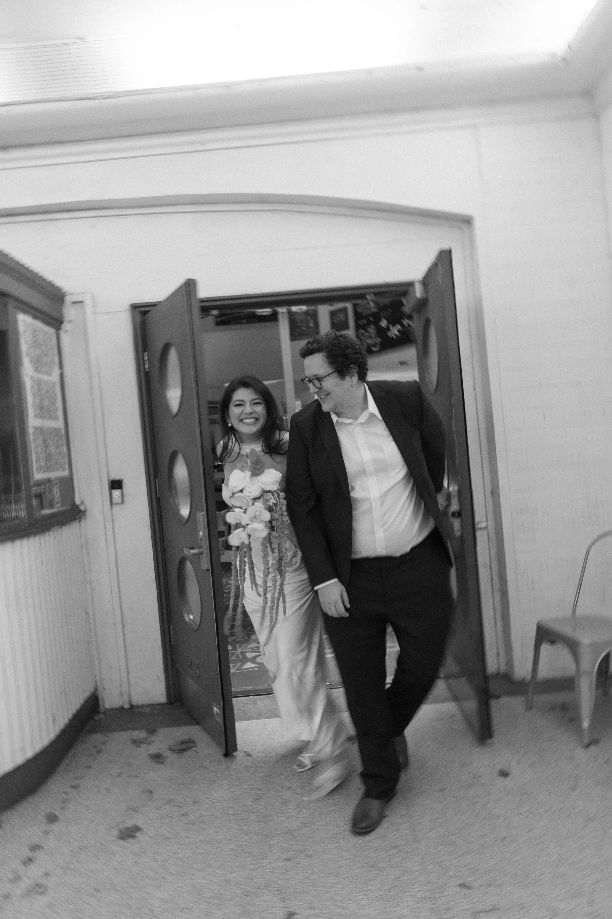 Creative wedding photos on film at Texas Theatre Dallas