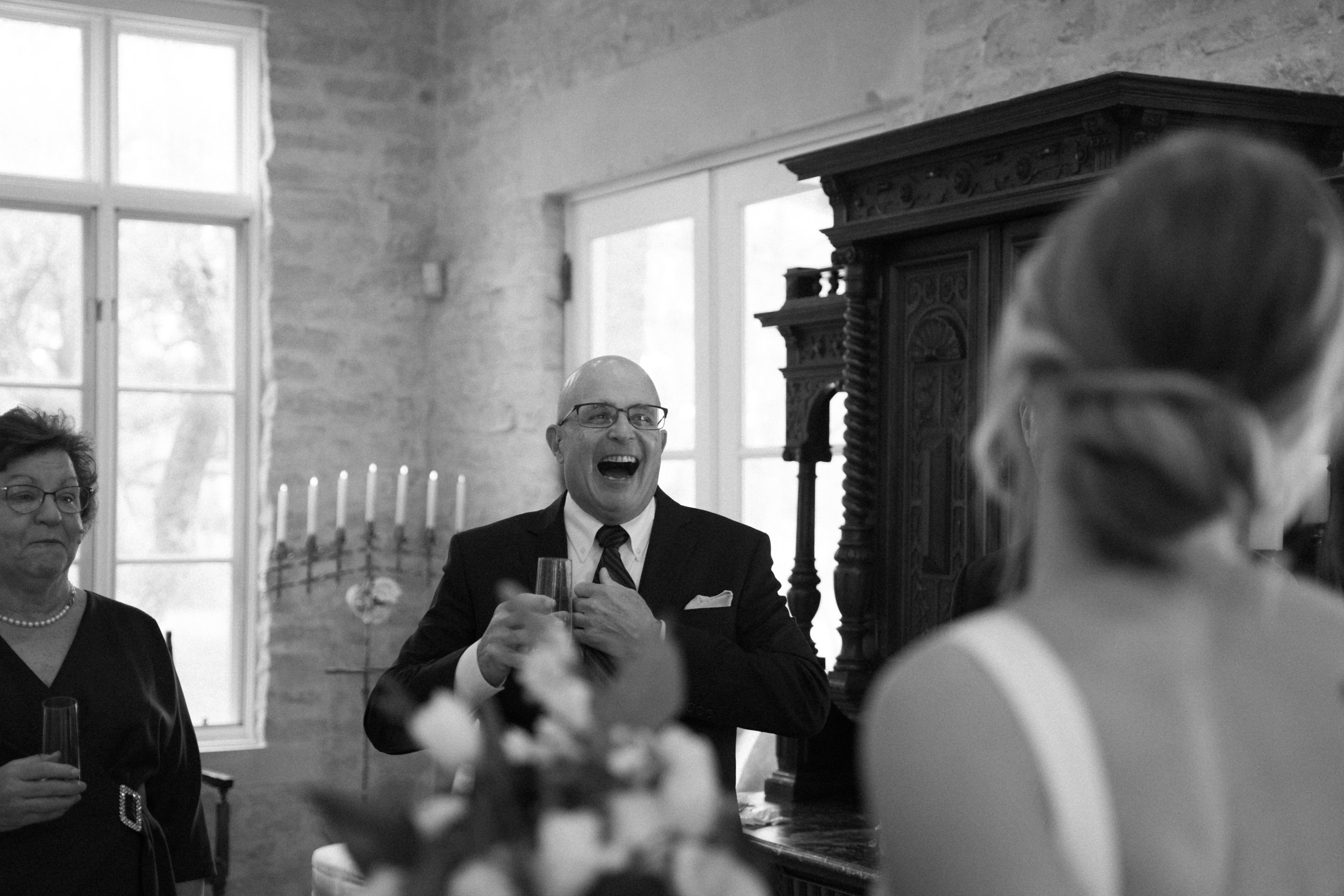 Wedding reception speeches at Heirloom Hideaway Fort Worth