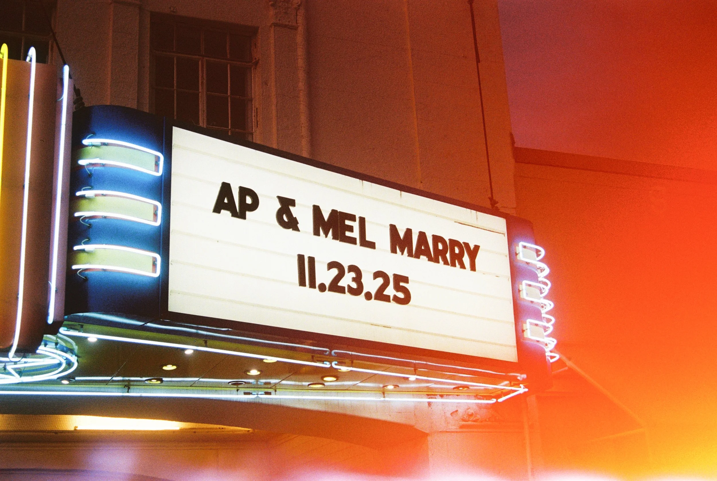 Creative wedding photography on film at Texas Theatre Dallas