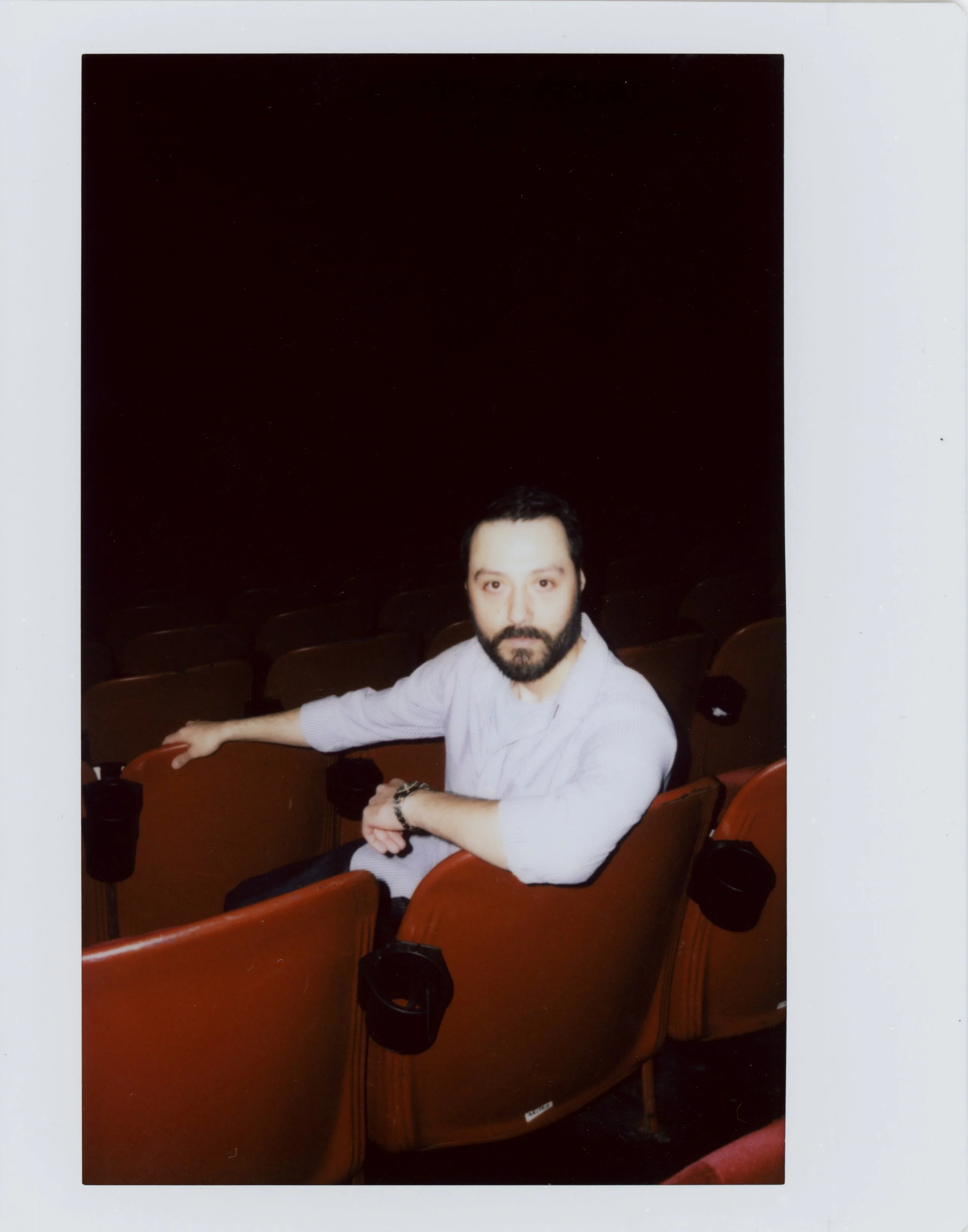 Editorial portrait of film director inside the Texas Theater in Dallas, Texas