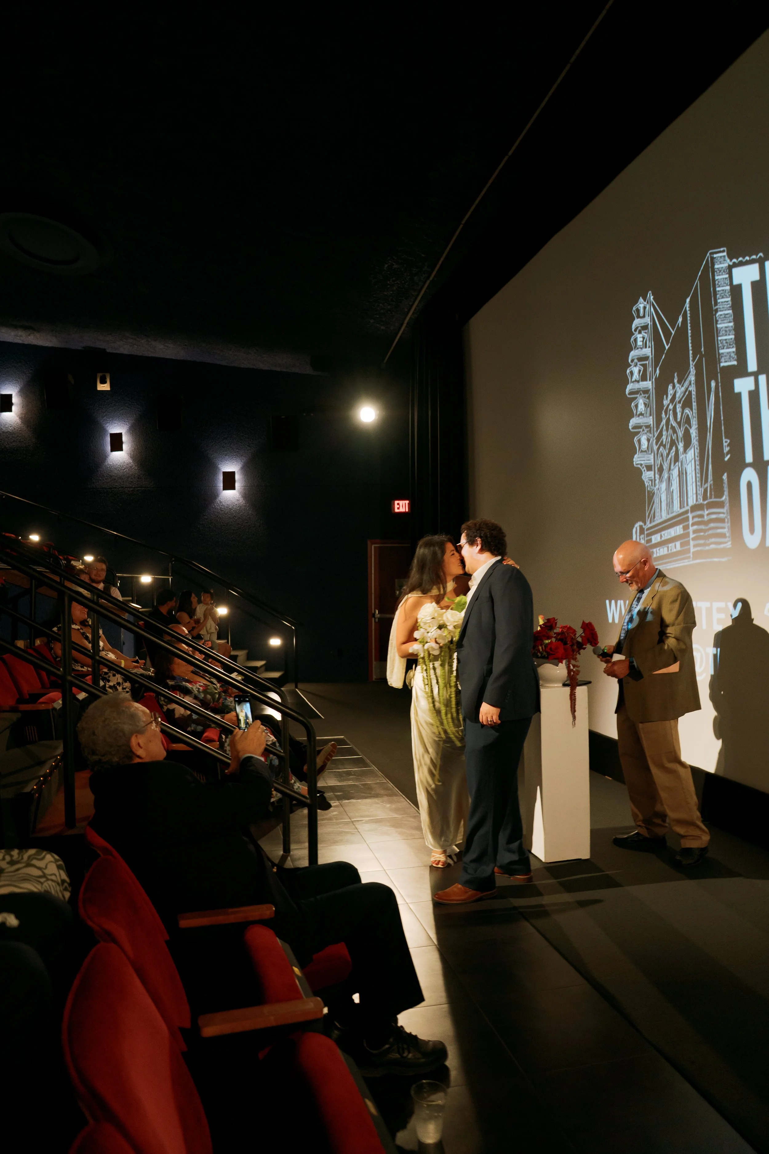 Intimate wedding photography at Texas Theatre Dallas