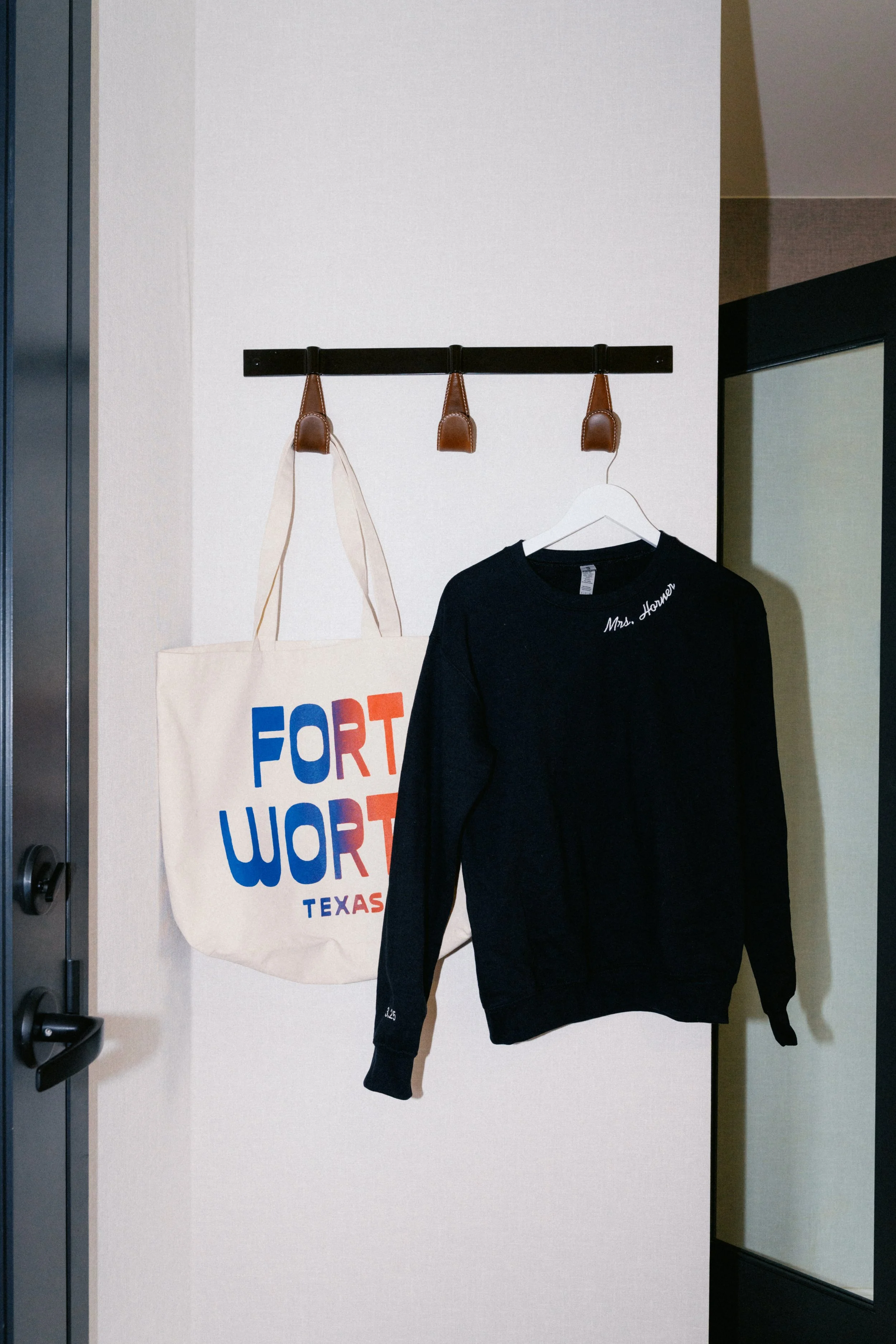 Wedding portraits inside boutique hotel in downtown Fort Worth