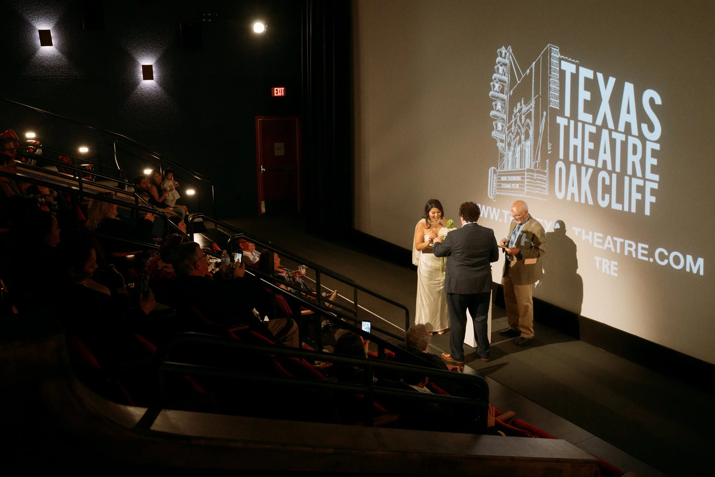 Intimate wedding photography at Texas Theatre Dallas