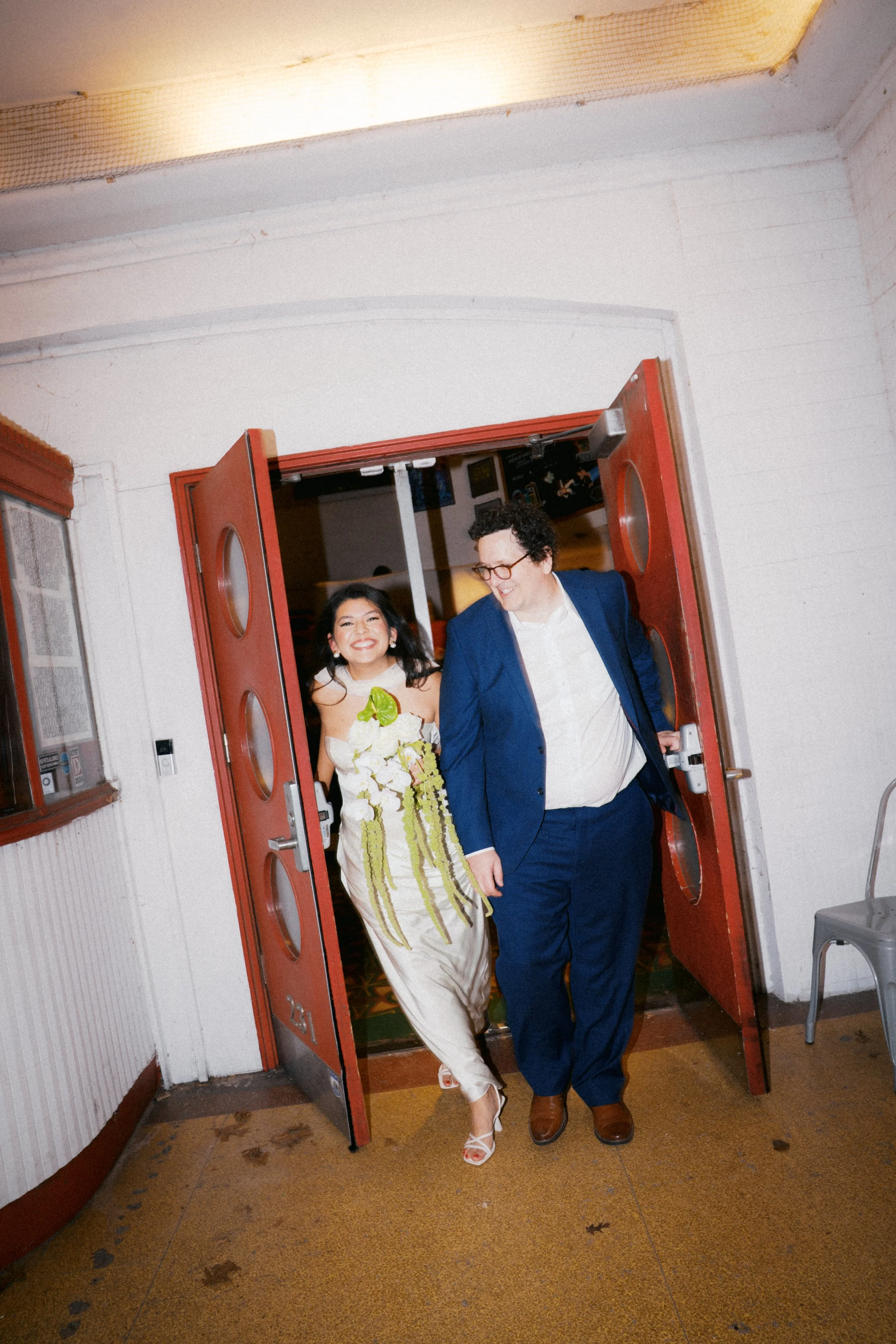 Intimate wedding photos on film at Texas Theatre Dallas