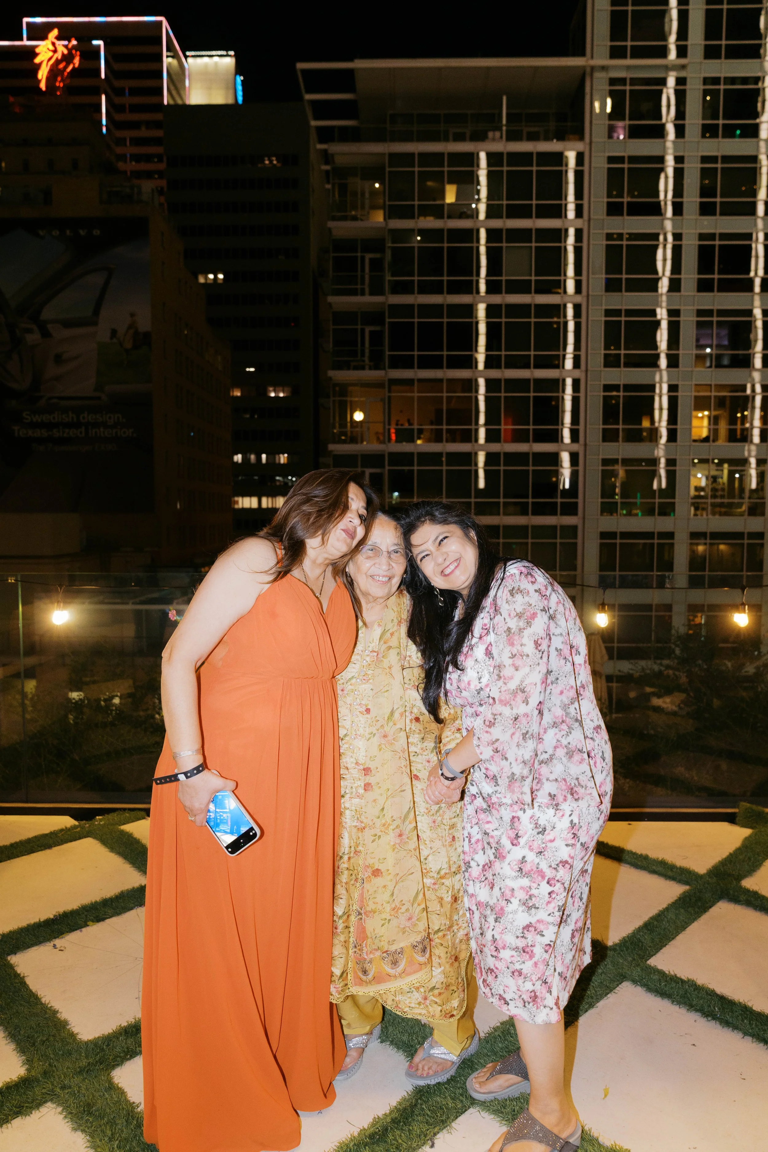 family portrait on rooftop terrace at Catbird Dallas