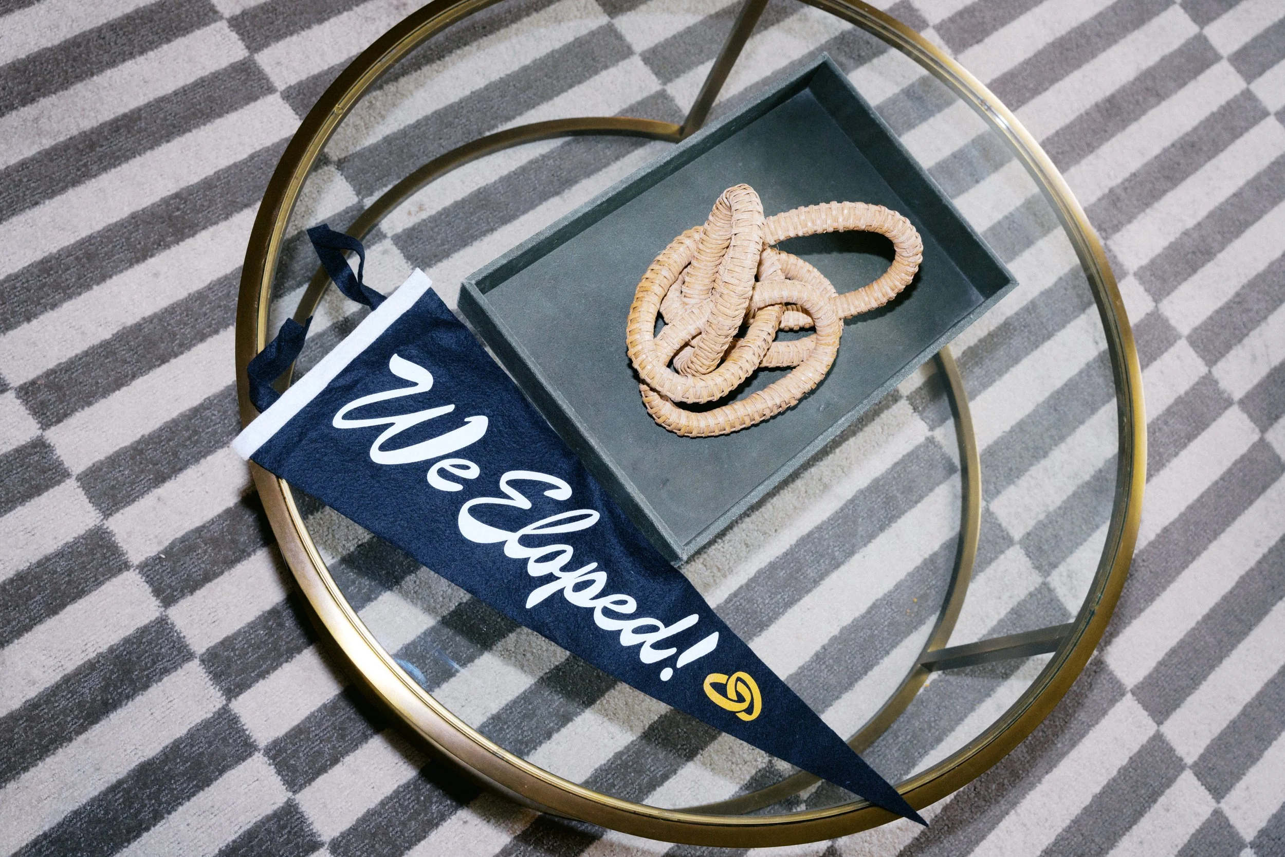 Wedding portraits inside boutique hotel in downtown Fort Worth