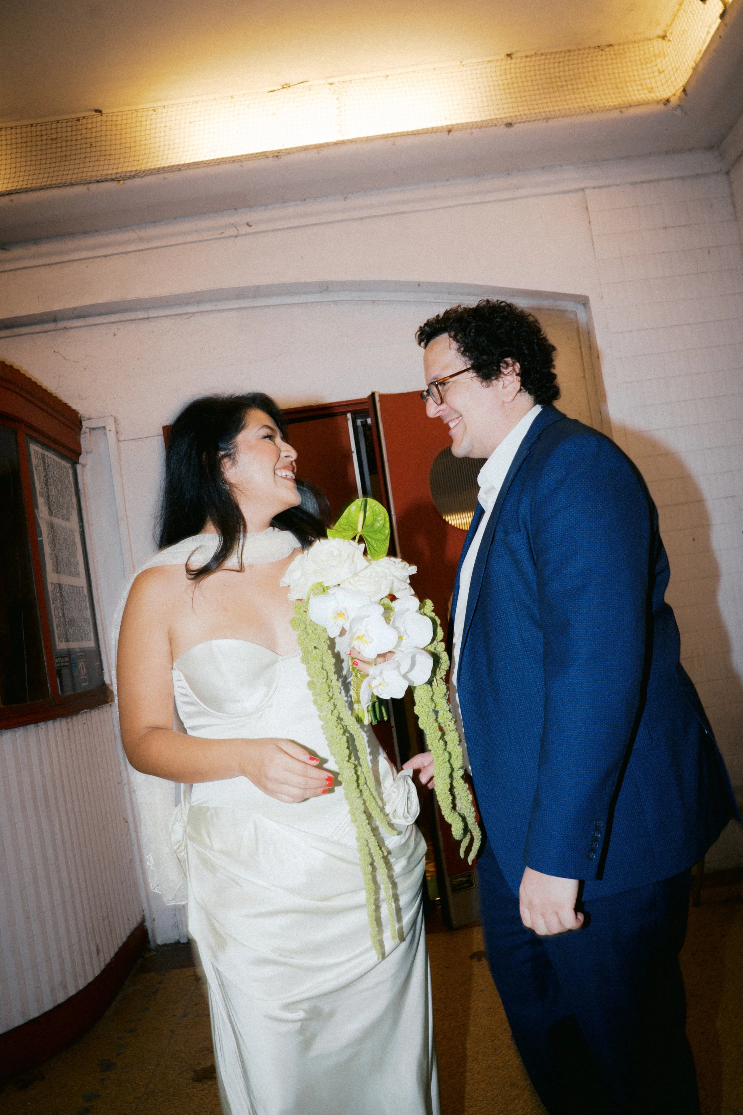 Creative wedding photos on film at Texas Theatre Dallas