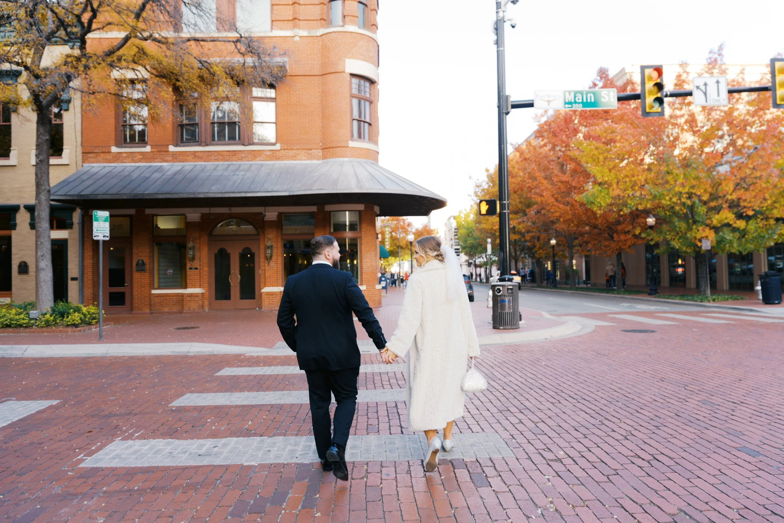Wedding portraits in Sundance Square Fort Worth
