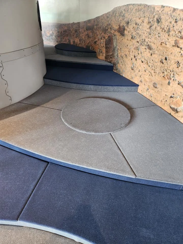 Space and Rocket Center
Forbo - Flotex Metro - Indigo and Grey 
Gerflor USA - Attraction Tile - Paraiba 3707

