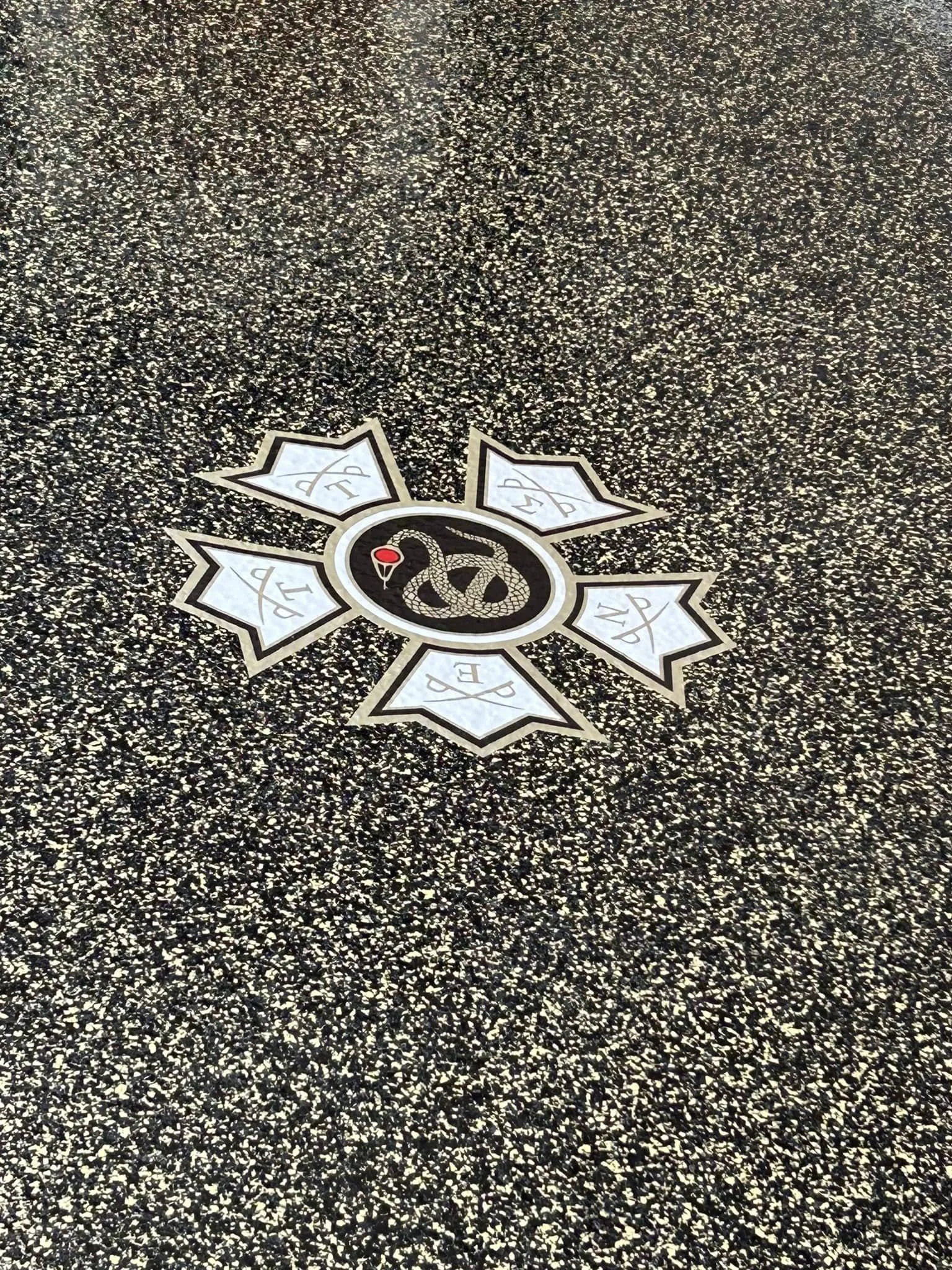 Black & gold hermetic flake epoxy
