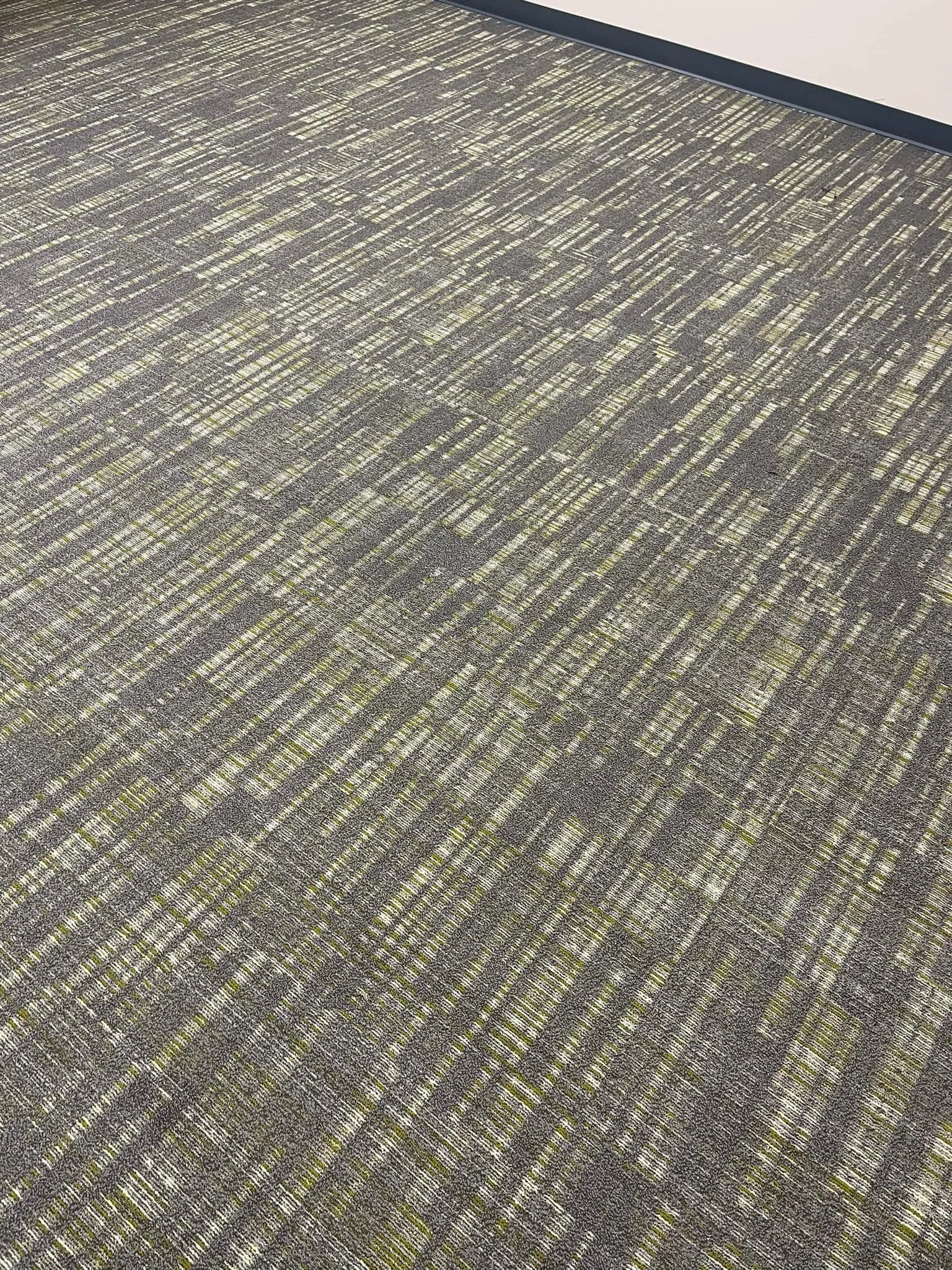 75 yds - Bentley - 24”x24” - Fast Track Suitable - Expedient #411459 with NexStep Cushion Backing. 
Flexco - Base 2000 - 095 Gunmetal