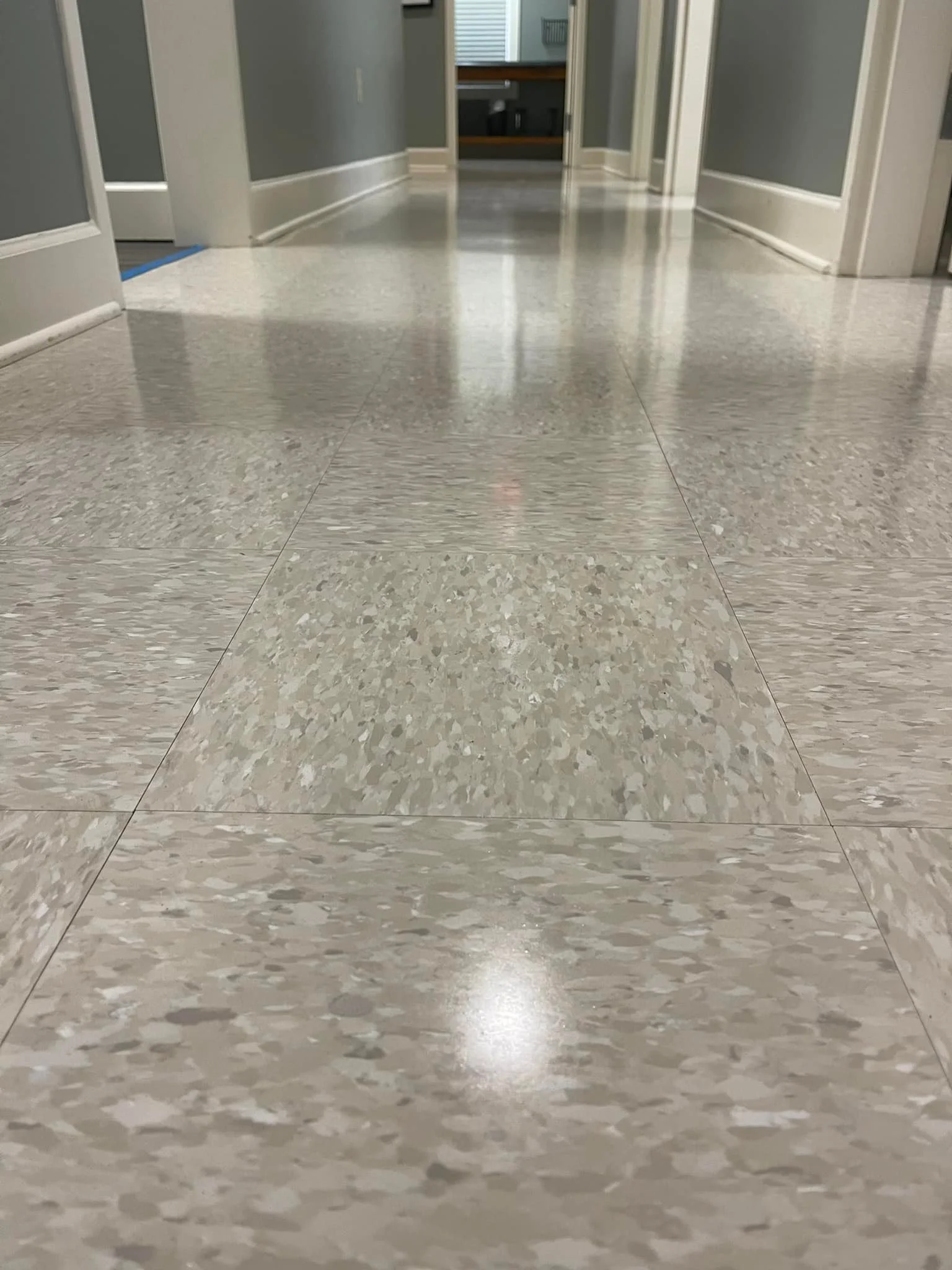 About 1,000 sqft of Interface - Studio Set - A00705 Titanium. We also stripped and waxed all of the VCT to restore some new life in it. HUGE thanks to Alabama Colon & Gastro, P.C. for the work! 