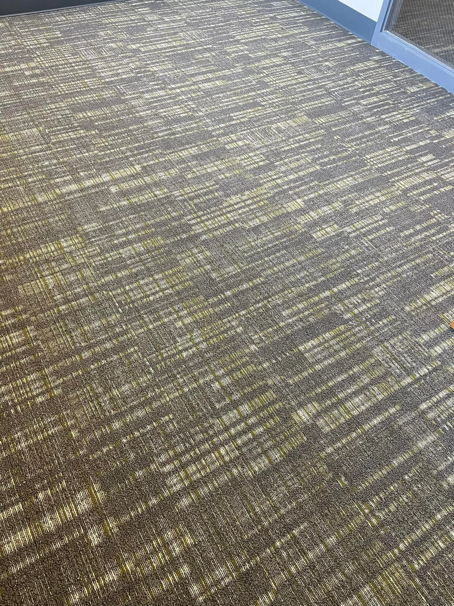 75 yds - Bentley - 24”x24” - Fast Track Suitable - Expedient #411459 with NexStep Cushion Backing. 
Flexco - Base 2000 - 095 Gunmetal