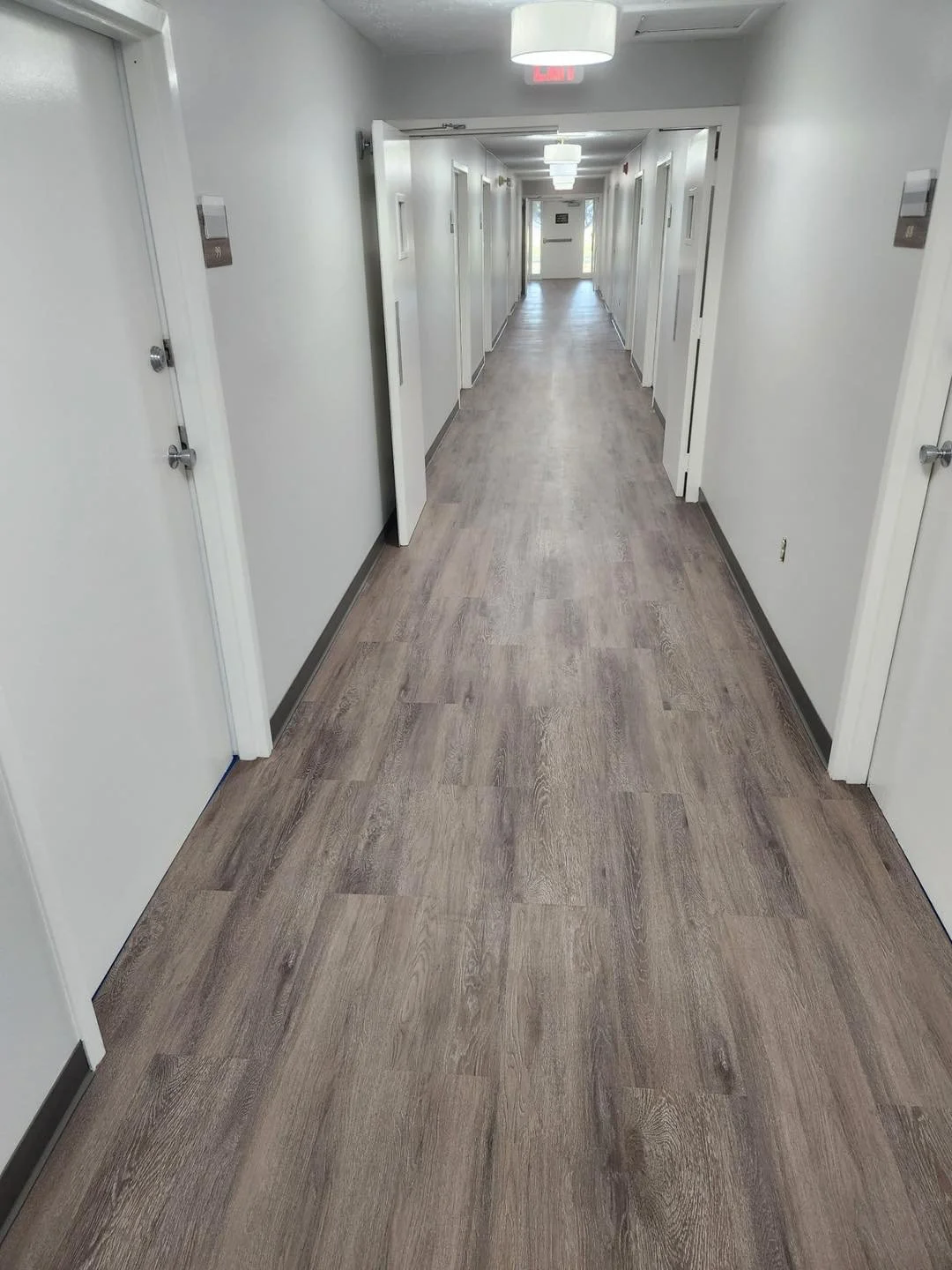 5,300 sqft - Interface - Level Set - A00416 Antique Dark Oak. Marcos and crew knocked this out in only 4 days!