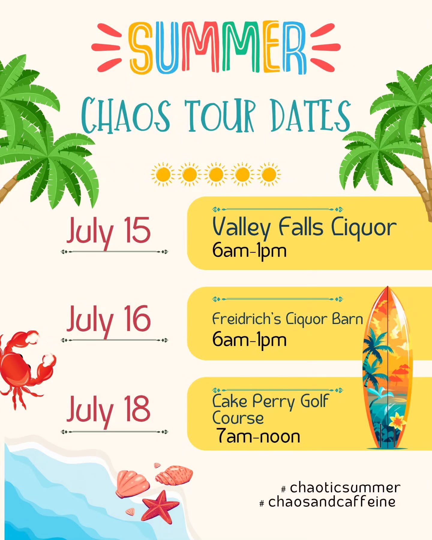 Hoping each and every one of you had a blessed and relaxing weekend π
Here's the tour dates for the week β¨οΈ I am looking for a good spot for Saturday if anyone's got ideas π‘
Tomorrow i will be picking up beans and supplies if anyone needs an ord