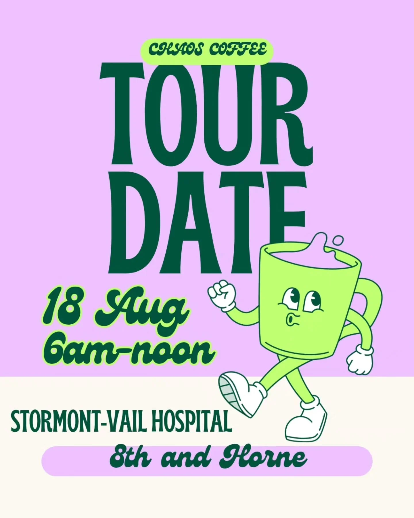 Grooving over to Topeka tomorrow and parking at 8th in Horne, in front of the Sleep Center at Stormont Vail Hospital
The rest of the week is being mapped out and will be posted asap. Can't wait to see you at the window!
Xo
#staychaotic
#chaosandca