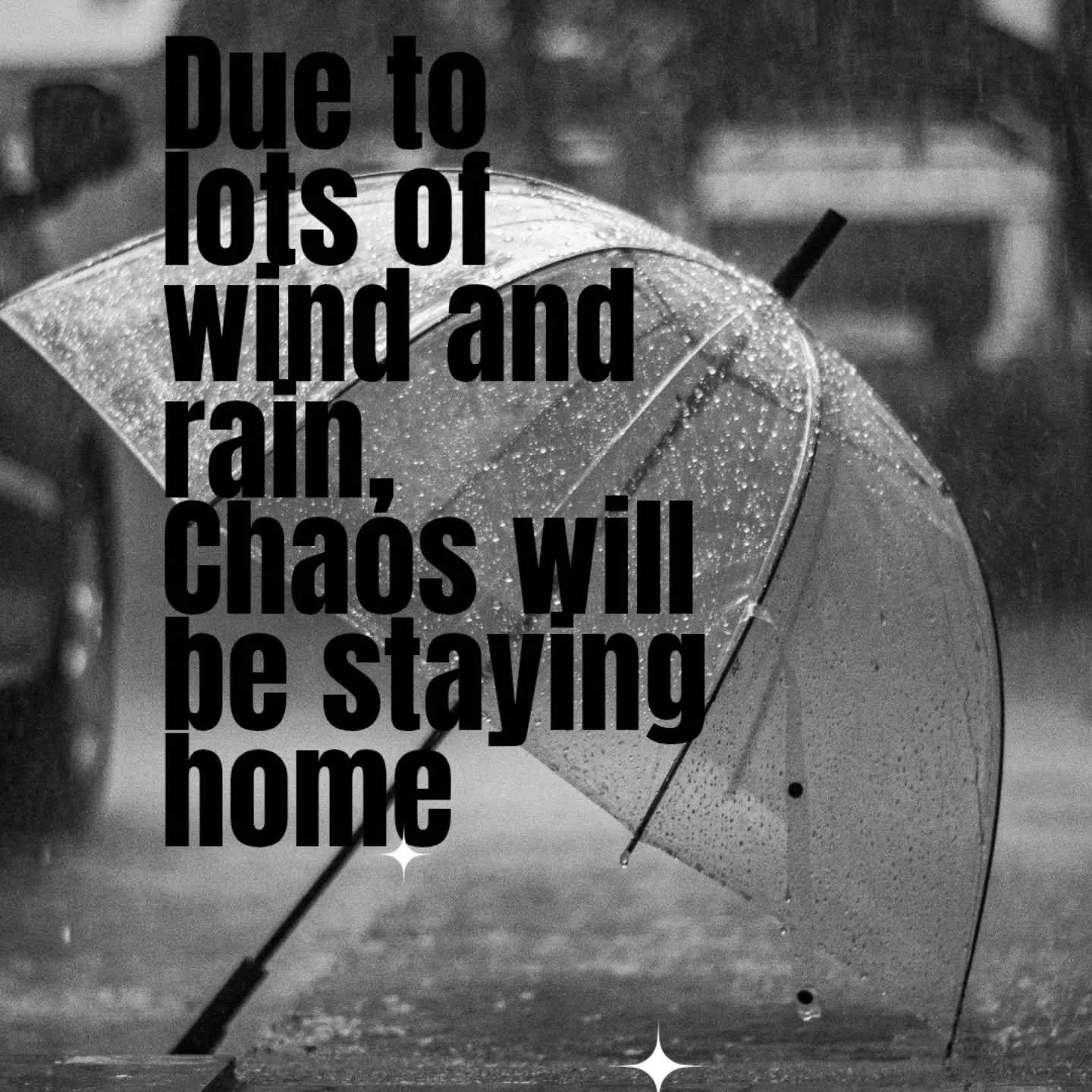 10.28.25
I cant say I hate the rain, but I tell ya, it isn't great for mobile/outdoor coffee sales. 
Chaos will be staying put in the driveway, and if tomorrow is better, we will schedule a day to be out! 
Thank you for your understanding and patien