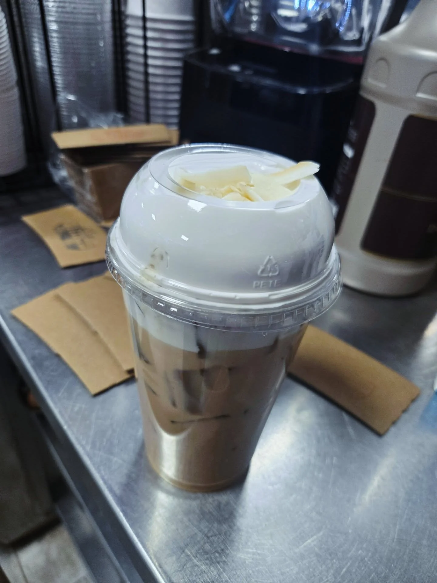 Try the new Iced Coconut 🥥 latte with Blueberry Cold Foam 

Serving them up, and many more options  @townsitecafe 

We'd love to see ya! 

#givealittlechaos 
#getalittlechaos