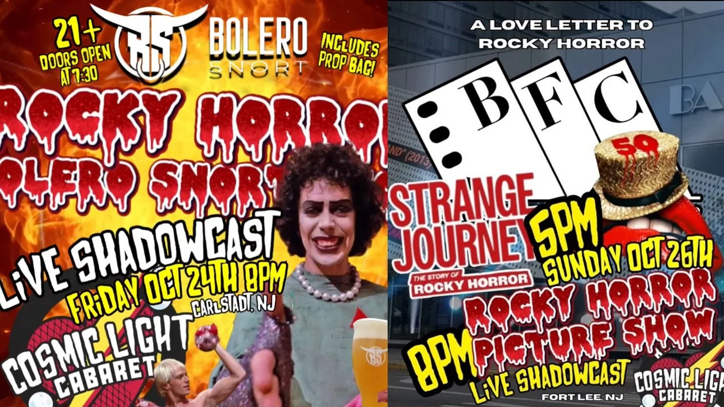 Hey Bergen County! WE'RE BACK! Did you miss us? We missed you so much, we're doing not one but TWO shows in Bergen County this month! Catch us at Bolero Snort in Carlstadt on October 24th, then chase those brews with a double feature at the Barrymore