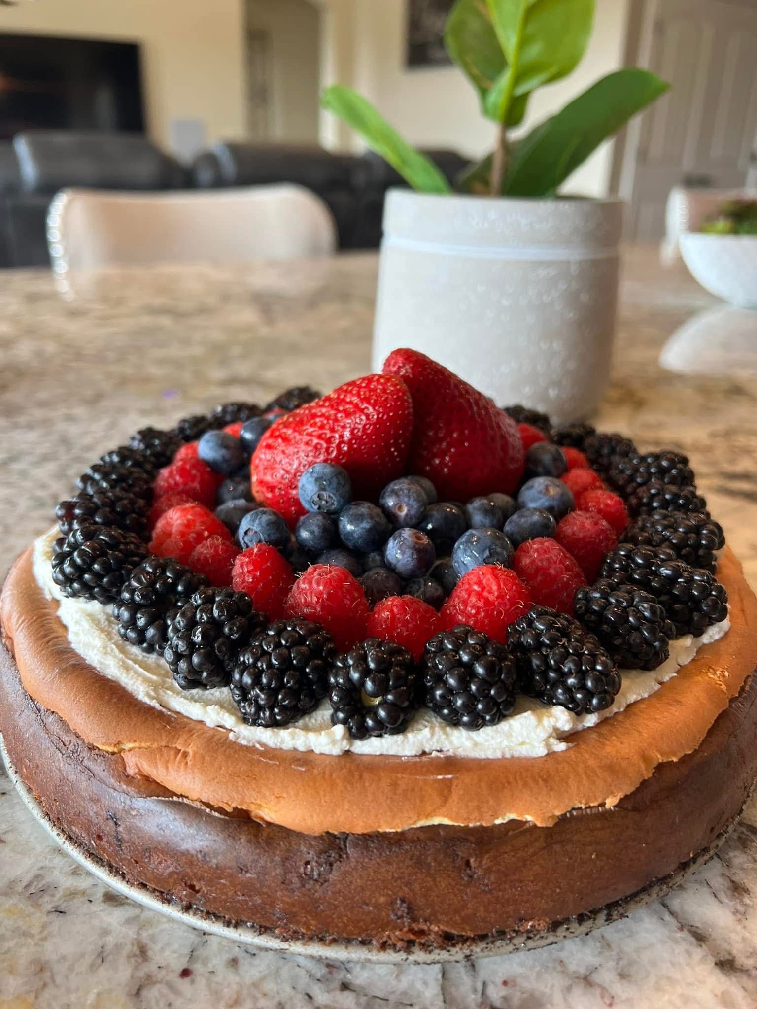 🍓 Keto Triple-Berry Cheesecake