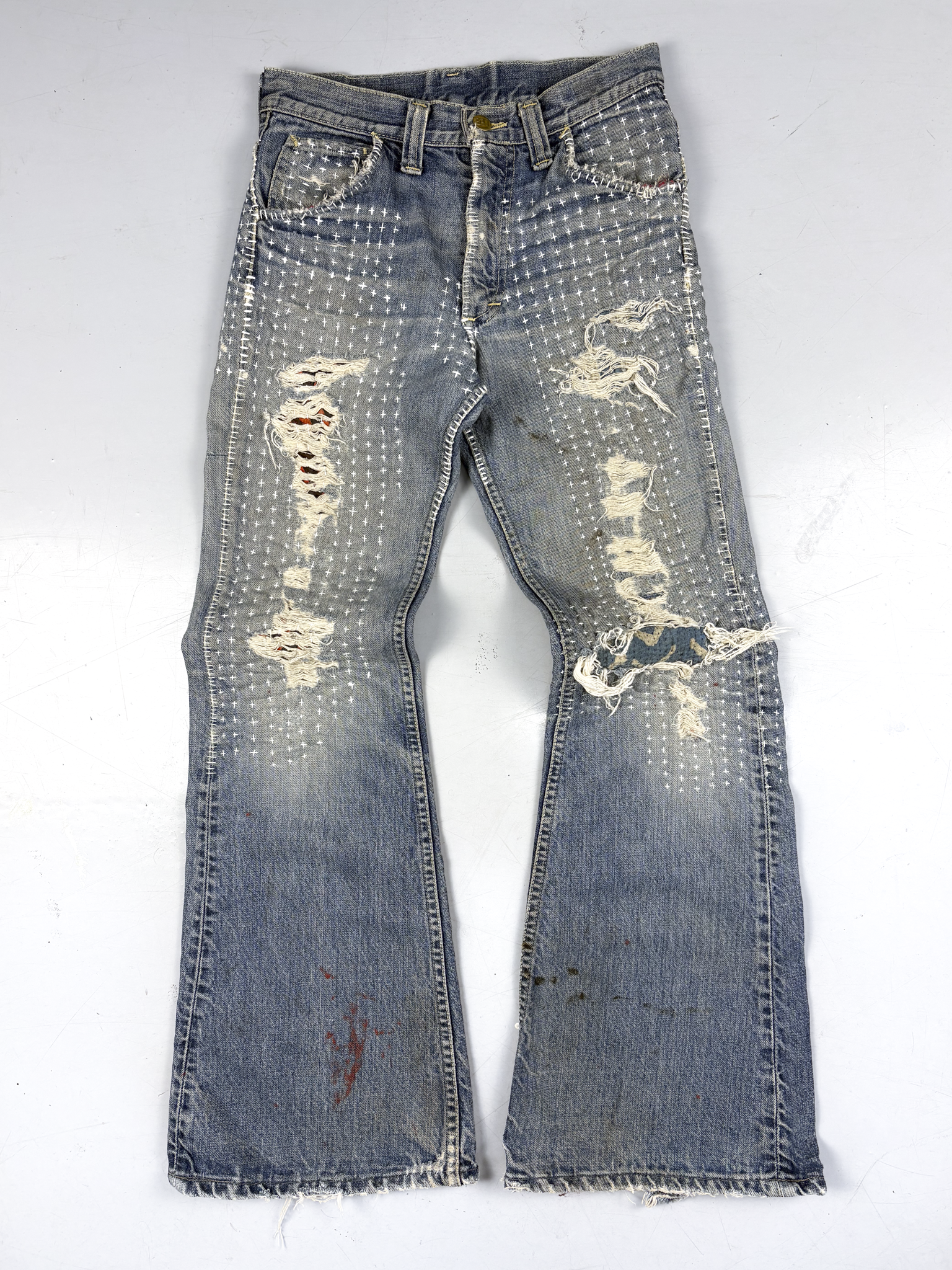 "INTERNAL PATCHWORK" 70s LEE JENAS HAND STITCH REPAIR