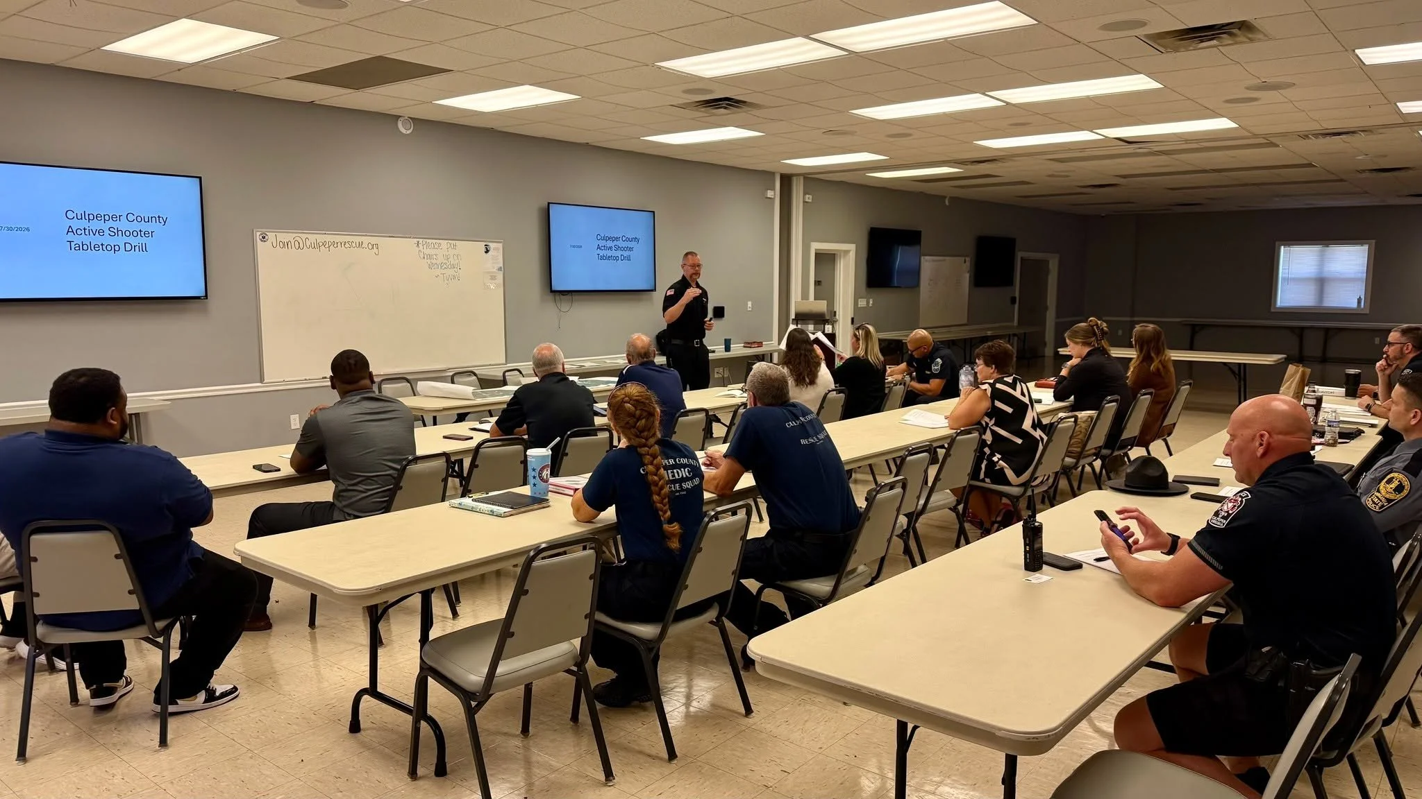 Last week, the Culpeper County Sheriff's Office joined regional emergency response partners for an intensive four-hour tabletop exercise focused on Probation and Parole emergency operations.

The strategic scenario was moderated by Kevin Switzer of C