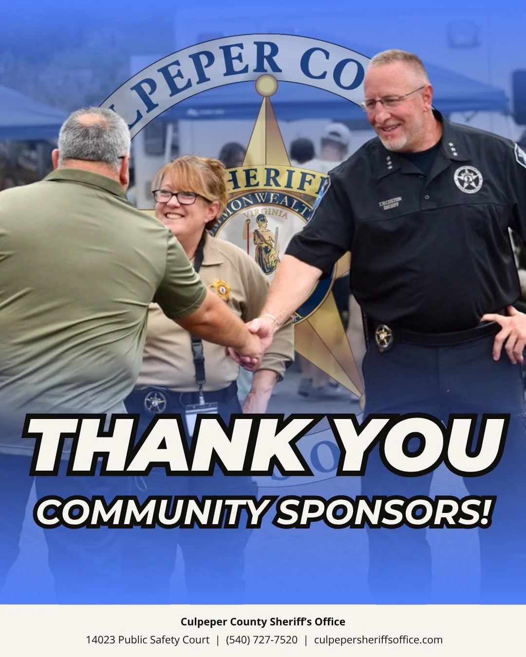 Community support is the heartbeat of CCSO!

From National Night Out to our Star Cadet and Youth Programs, these dedicated partners donate time, resources, and sponsorship to ensure our community outreach succeeds:

💙 A.F. Wendling's
💙 Aging Togeth