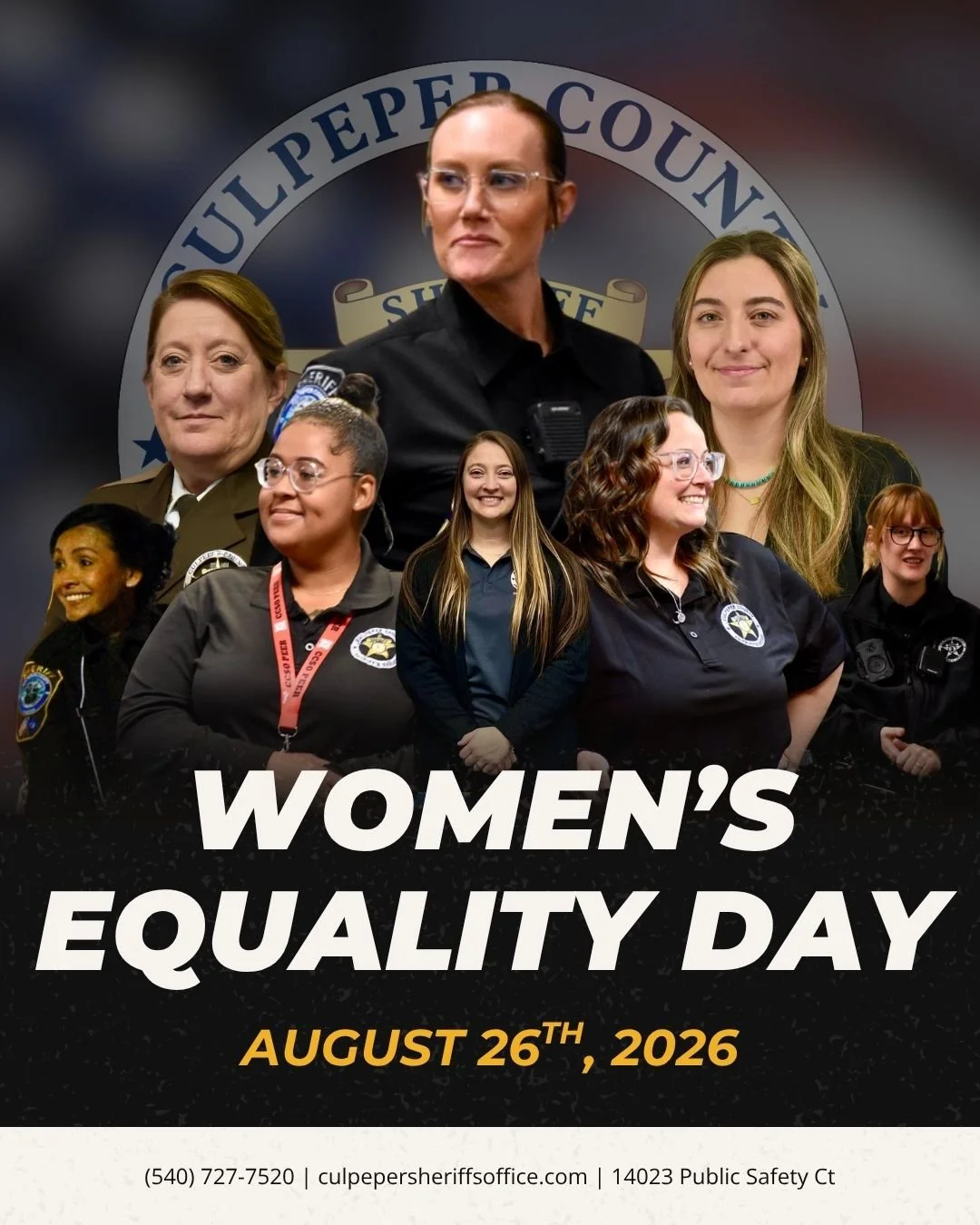 Today is Women's Equality Day, and we have some incredible women that work here at CCSO! 🌟

Across every division and rank (from patrol operations and criminal investigations to court security, communications, and administrative leadership) women fi