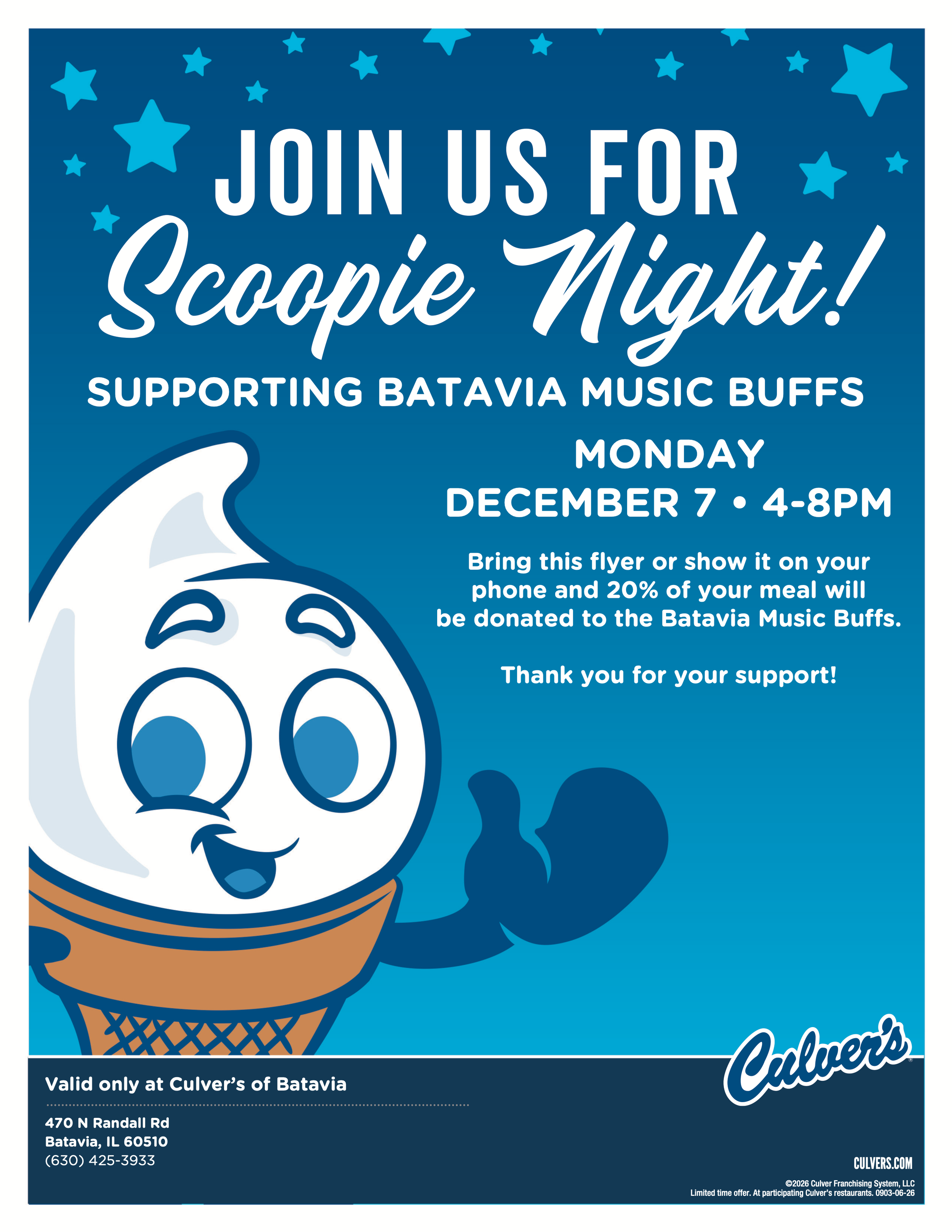 Culver’s - Scoopie Night!