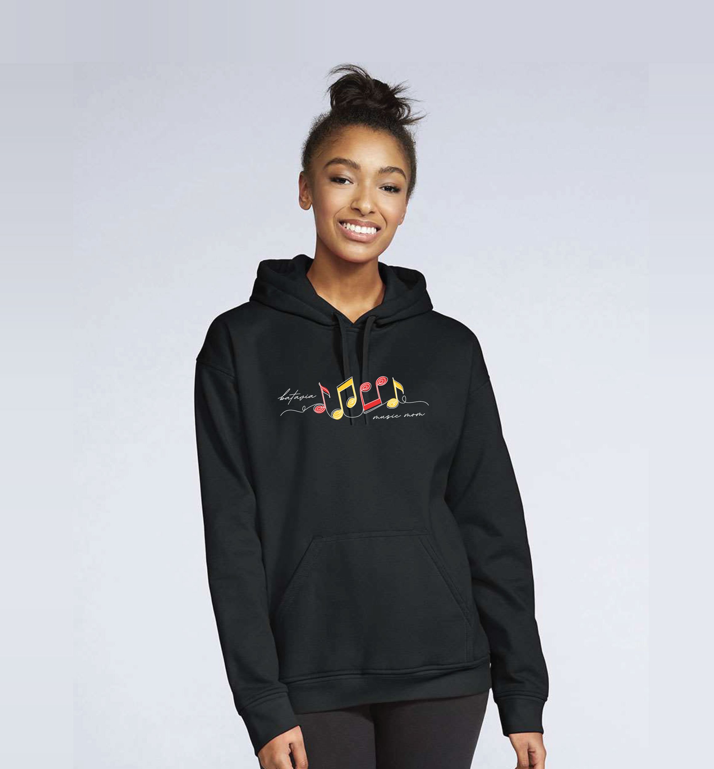 Batavia Music Mom: Gildan Soft Style Unisex Hoodie // Black
