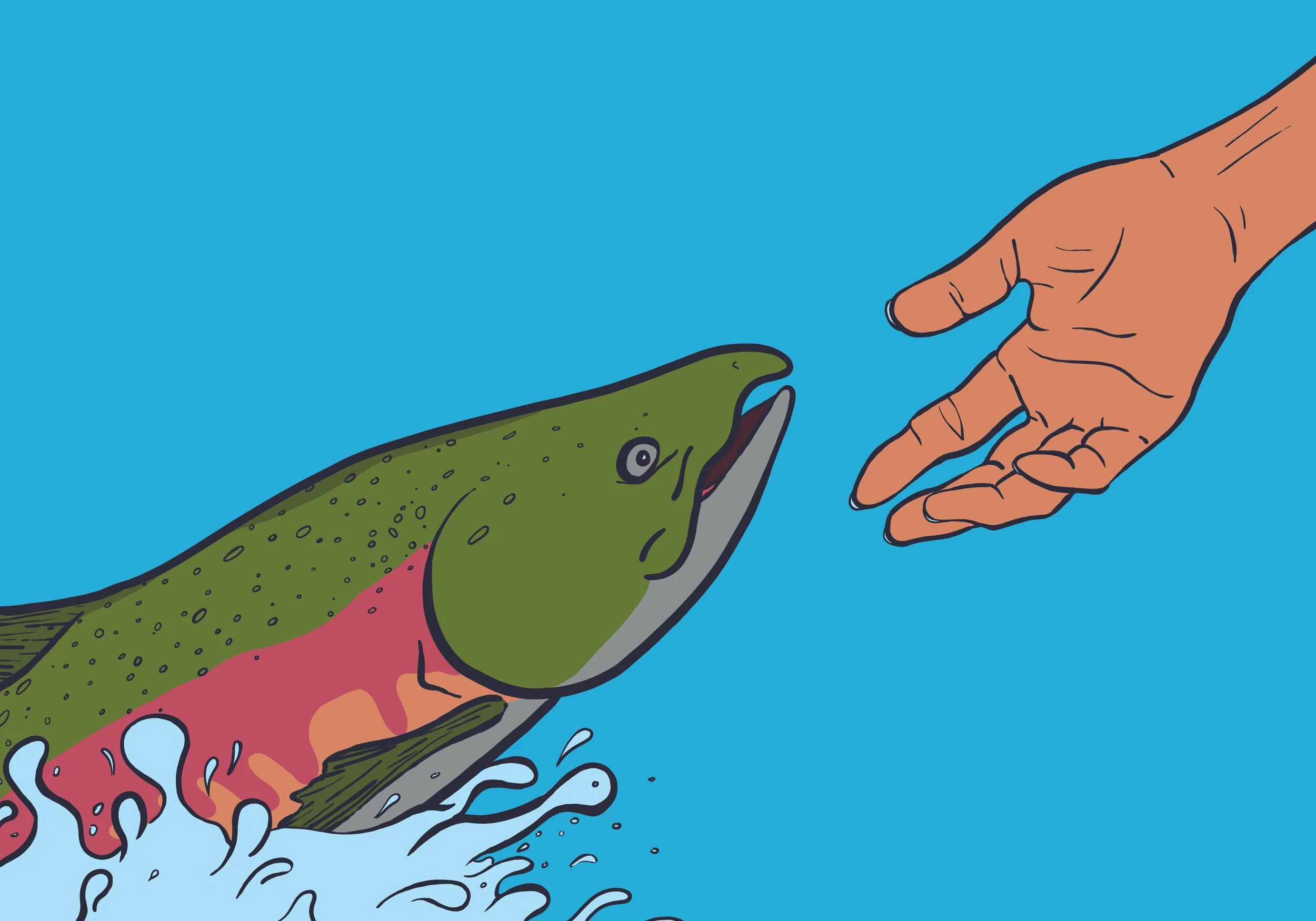 "Salmon Swim" / 2025 / Photoshop